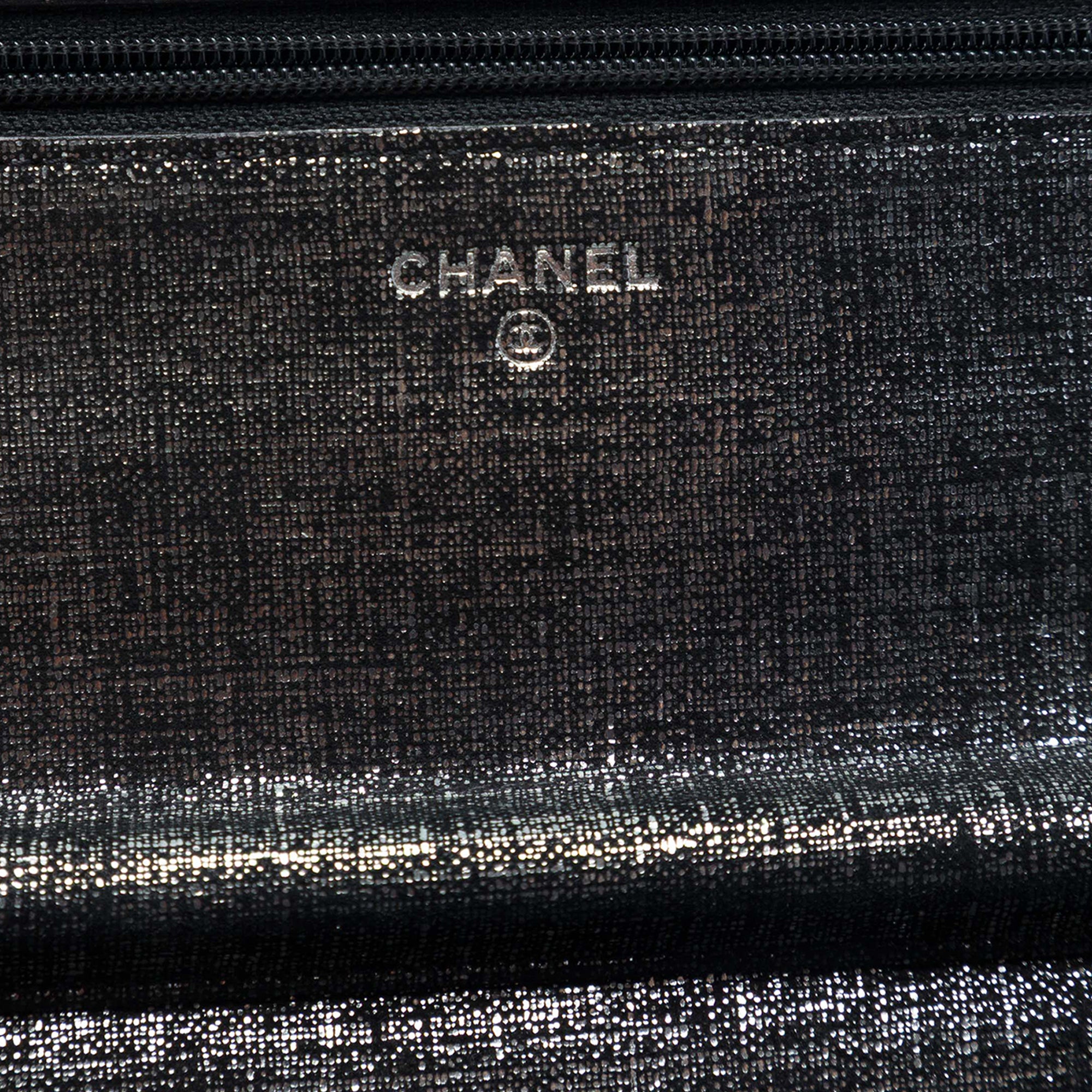 Chanel CC Quilted Metallic Fabric Wallet On Chain - image 5