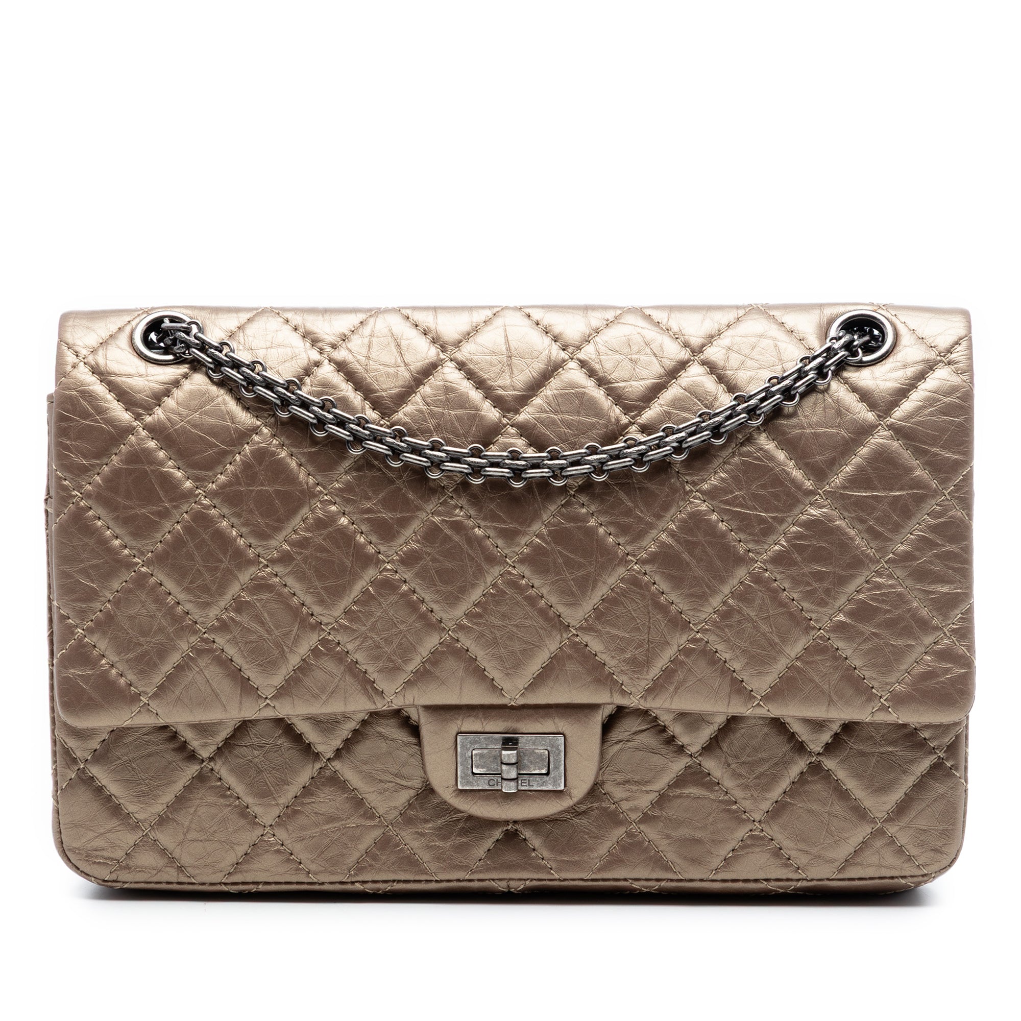 Chanel Quilted Metallic Aged Calfskin Reissue 2.55 Double Flap 226 - image 1