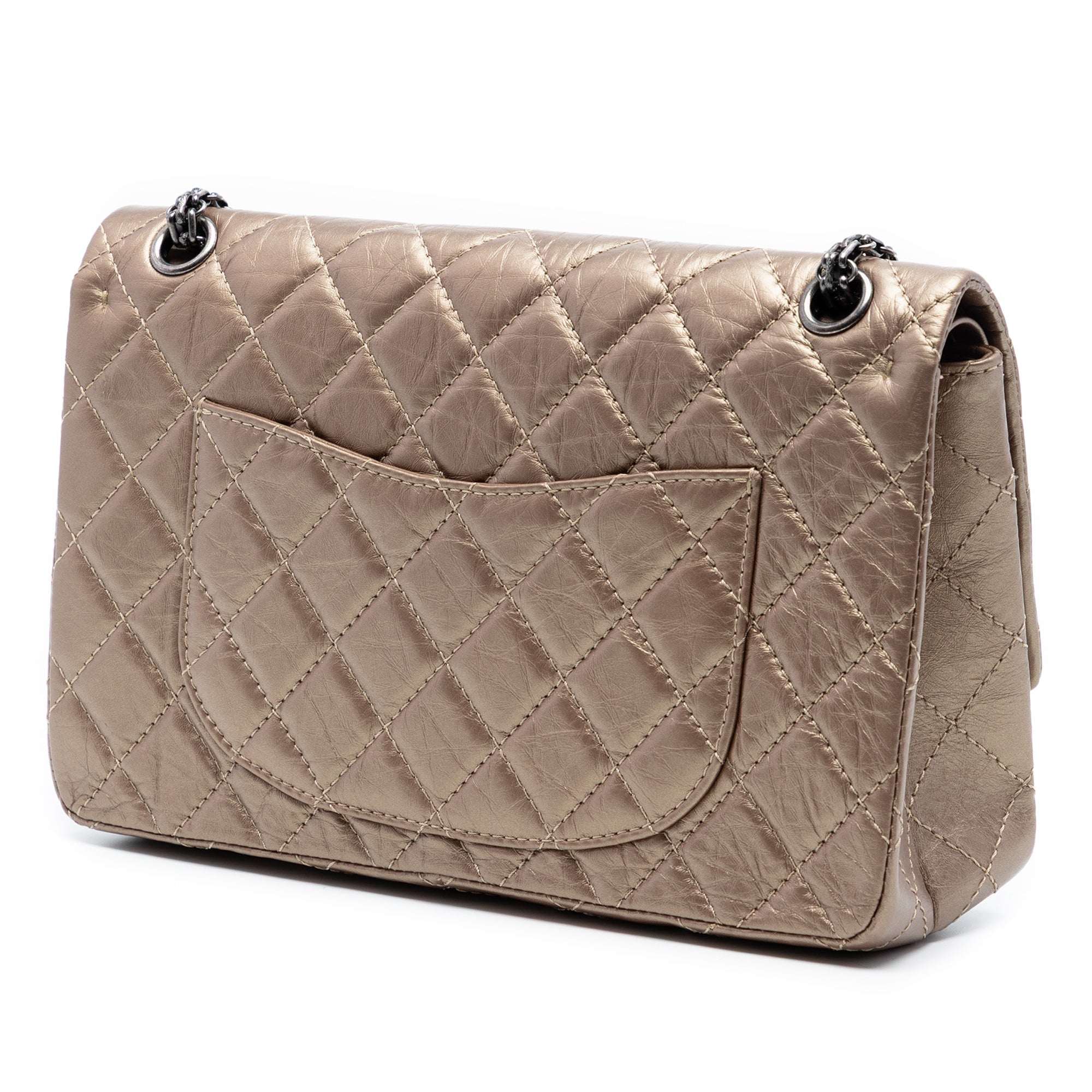 Chanel Quilted Metallic Aged Calfskin Reissue 2.55 Double Flap 226 - image 2