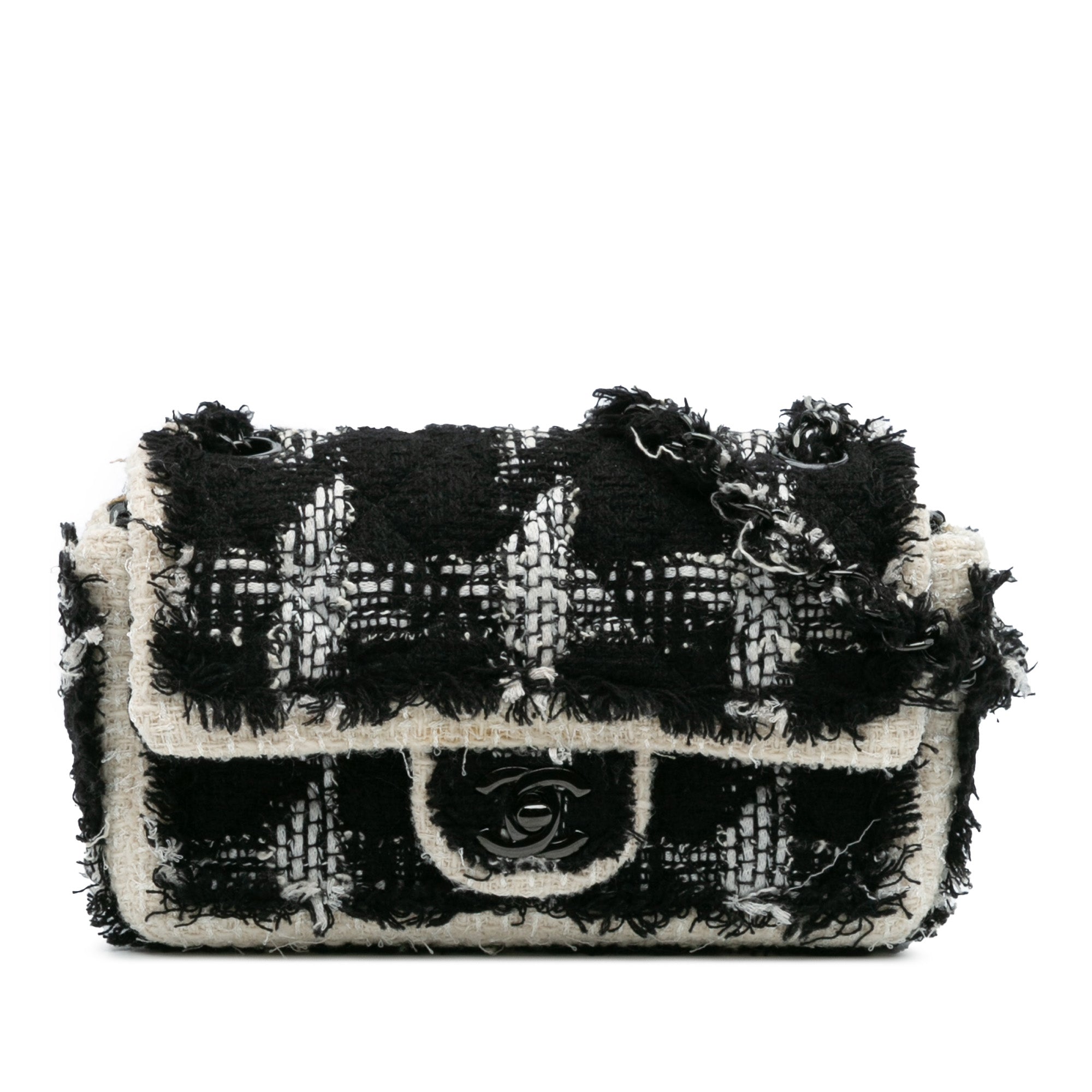 Chanel Mini Rectangular Classic Tweed Tartan Single Flap - image 1