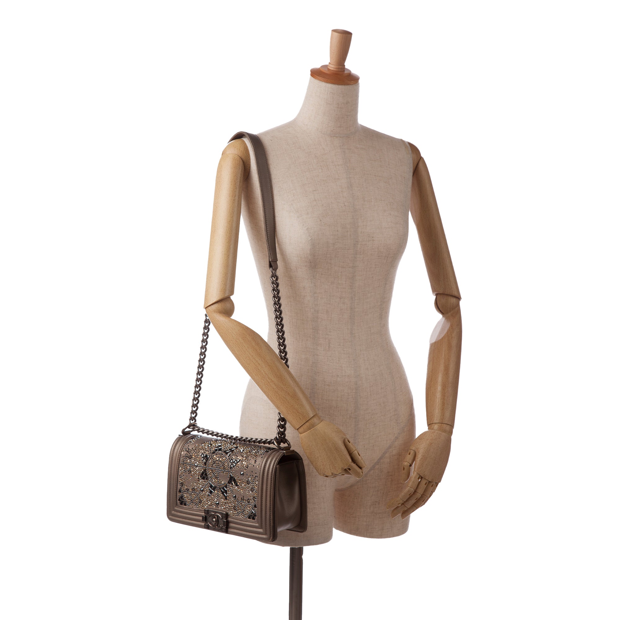 Chanel Medium Crystal Embellished Goatskin Boy - image 9