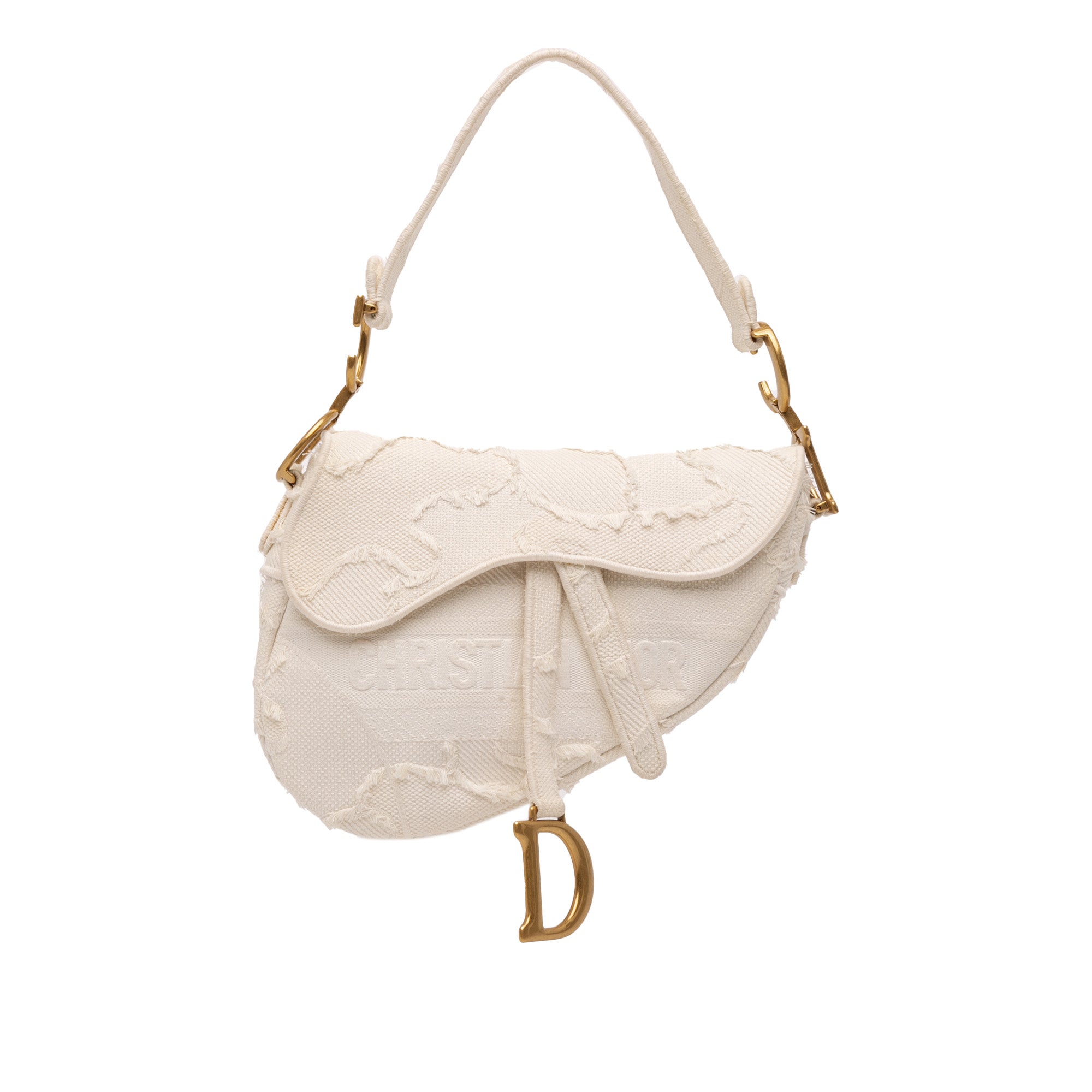 Dior Mini Canvas Embroidered Camouflage Saddle Bag - image 1