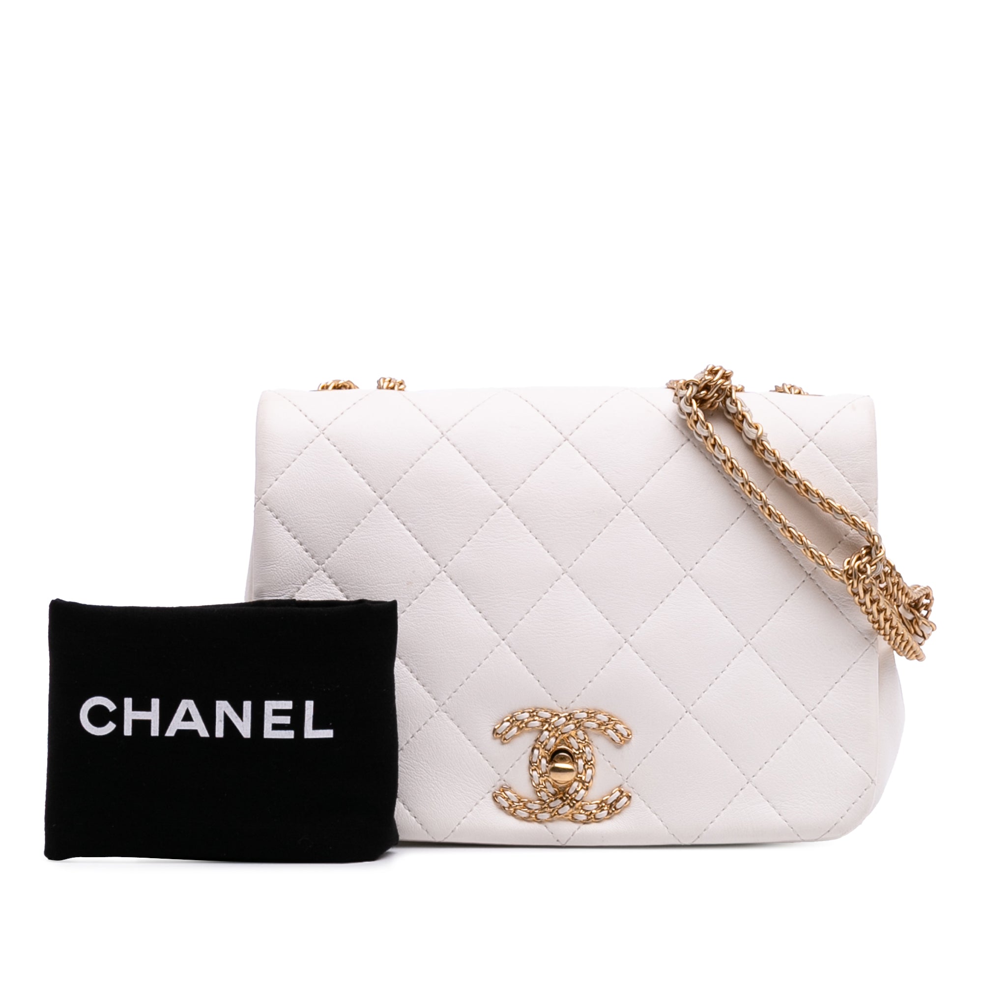 Chanel Small Quilted Lambskin On And On Chain Flap - image 11