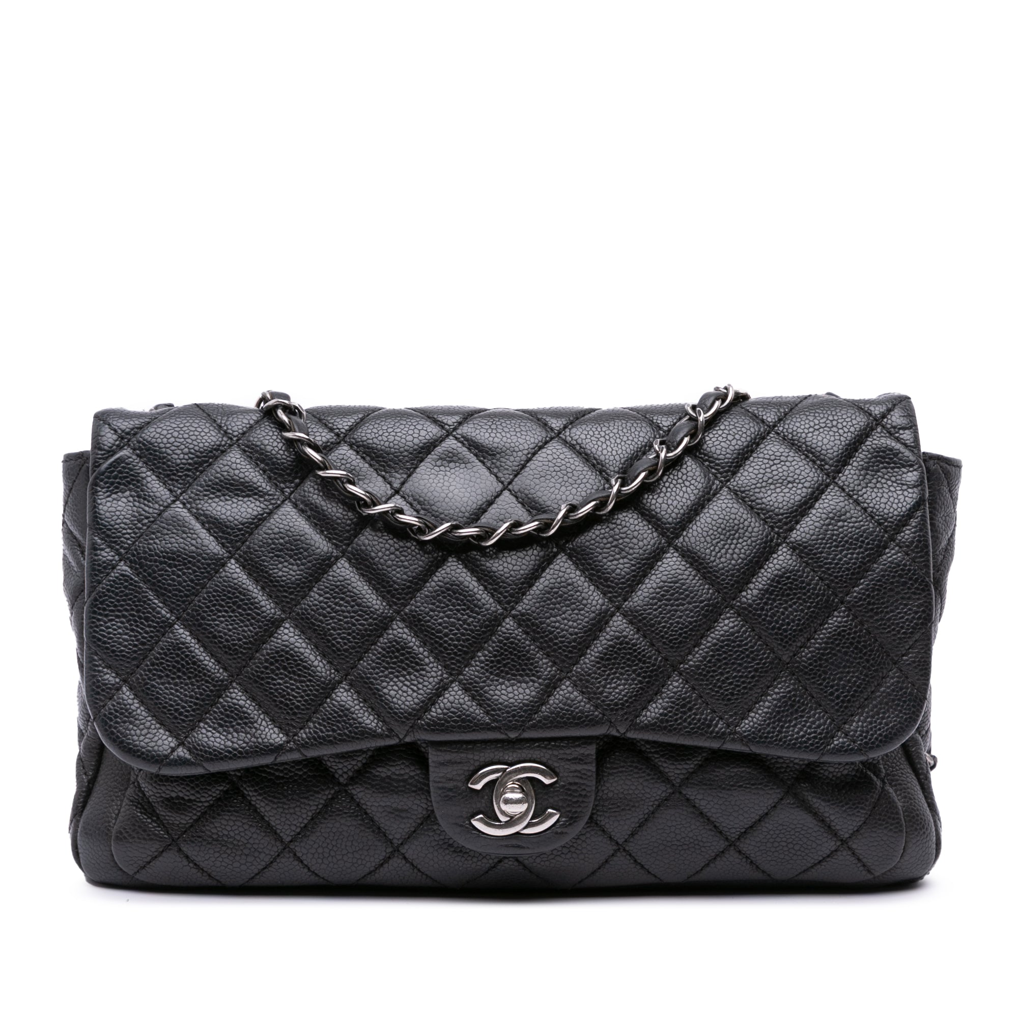 Chanel Large Quilted Caviar Now and Forever Flap - image 1