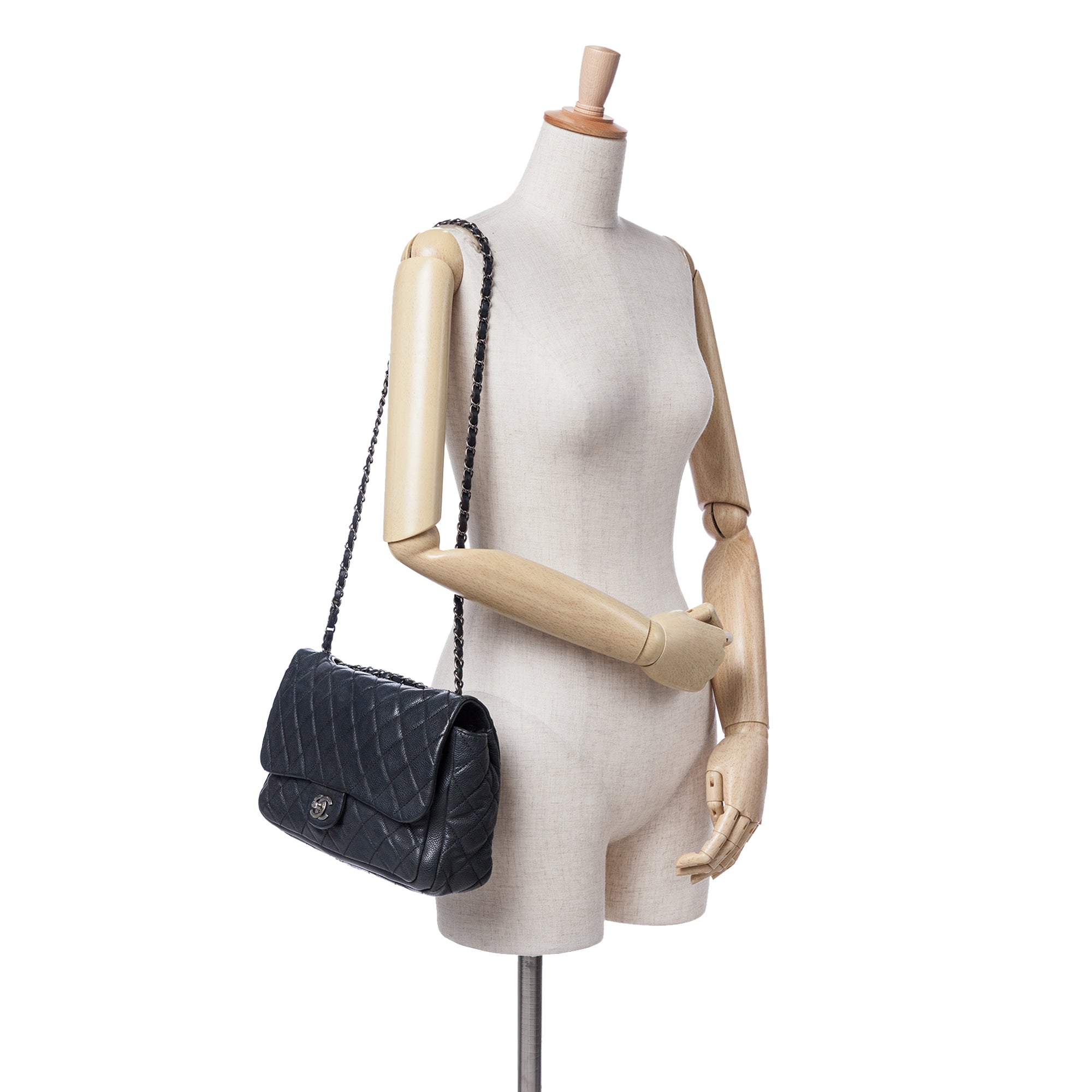 Chanel Large Quilted Caviar Now and Forever Flap - image 10
