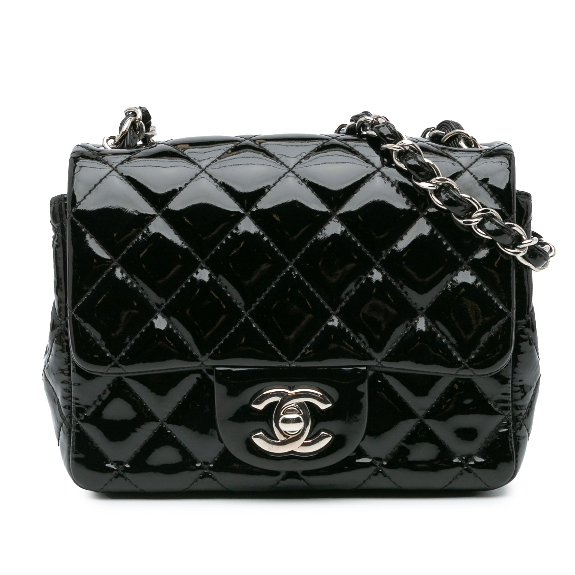 Chanel Mini Square Classic Patent Single Flap - image 1