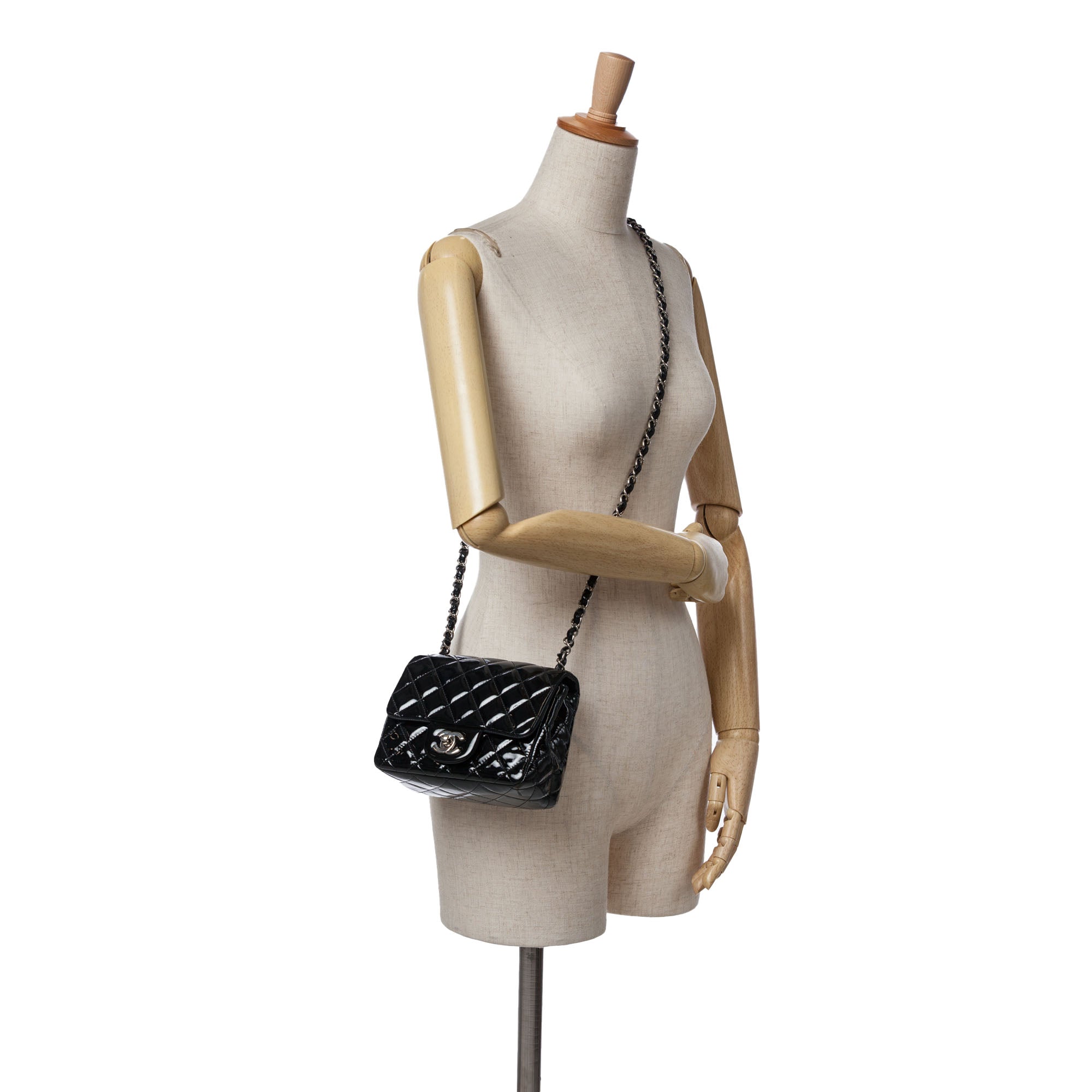 Chanel Mini Square Classic Patent Single Flap - image 10