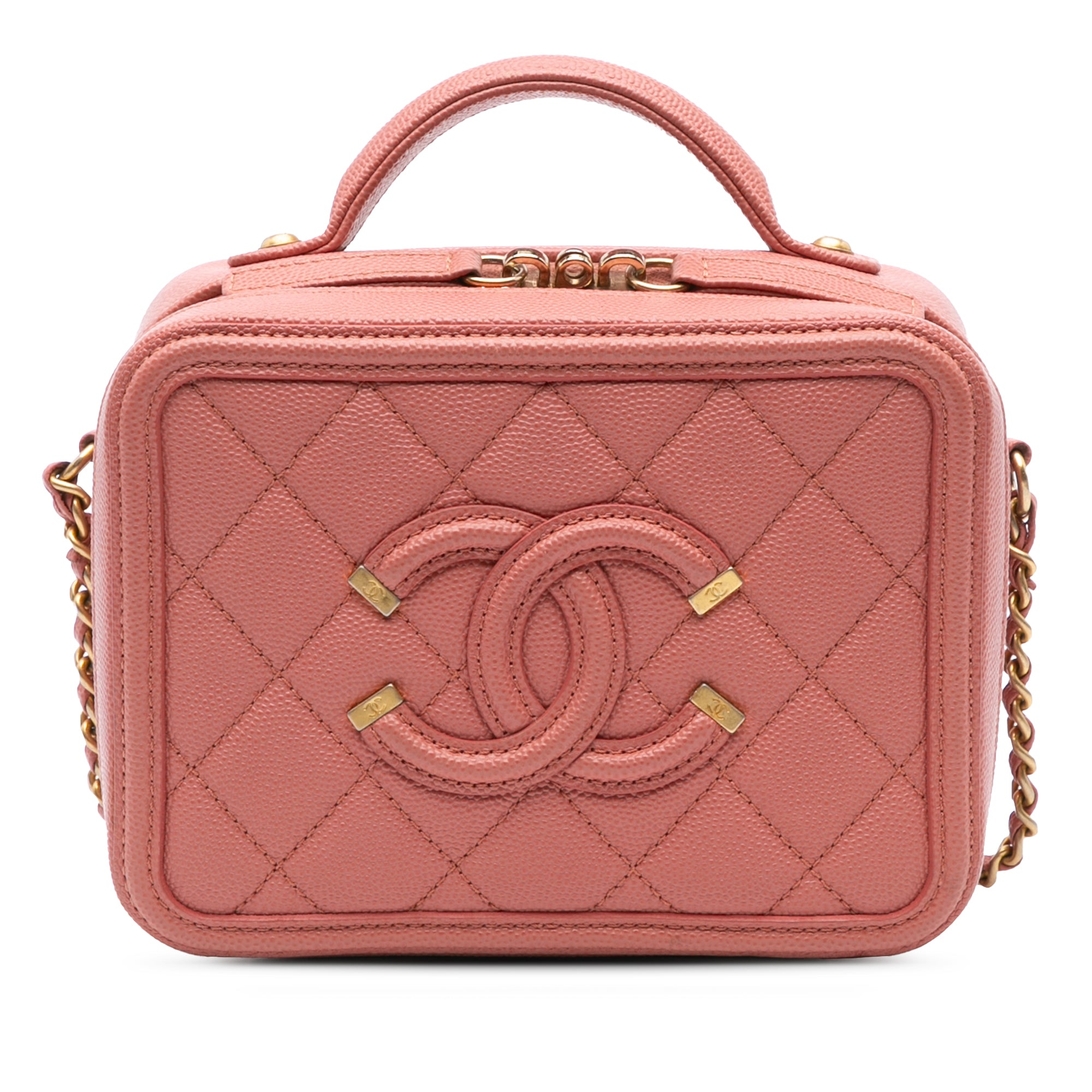 Chanel Small Caviar CC Filigree Vanity Case - image 1