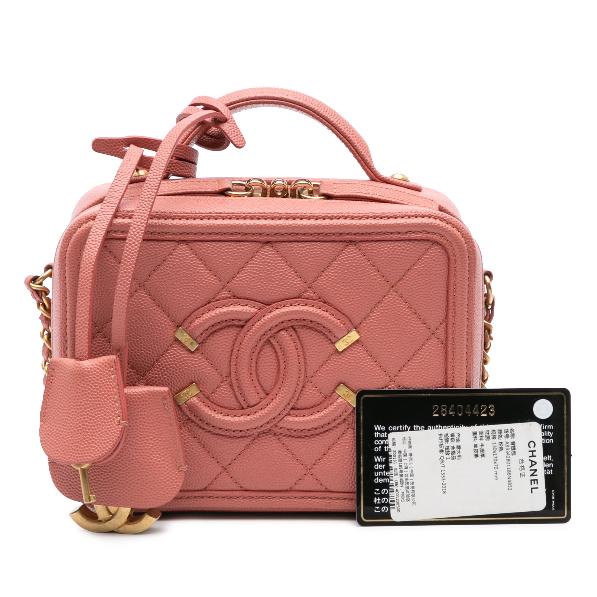 Chanel Small Caviar CC Filigree Vanity Case - image 9