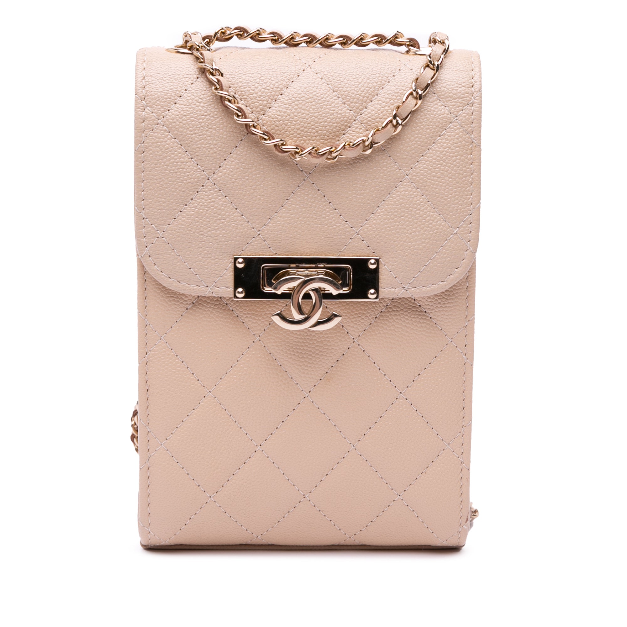 Chanel Quilted Caviar Golden Class Phone Holder - image 1