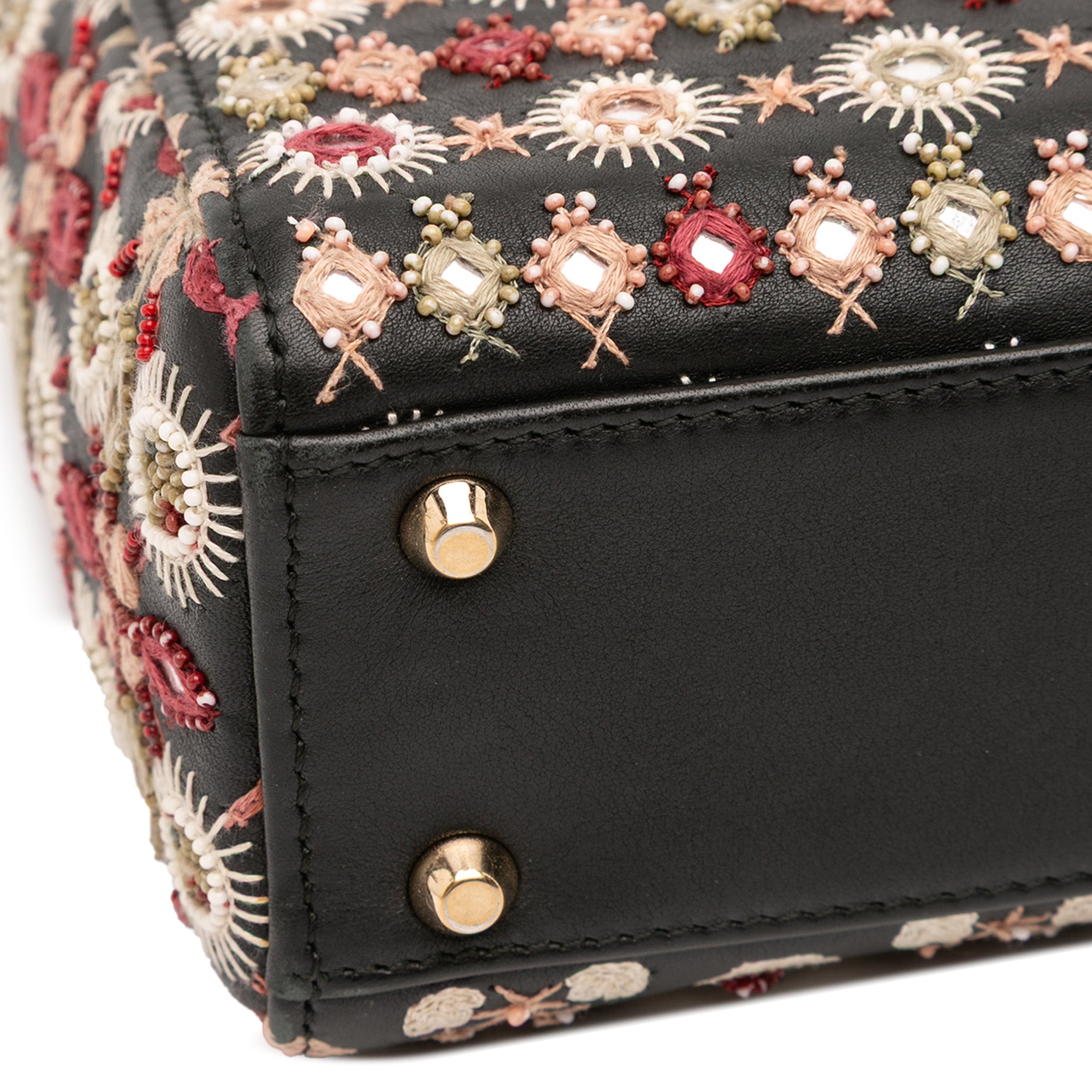 Dior Mini Calfskin Beaded Embroidered Lady Dior - image 7