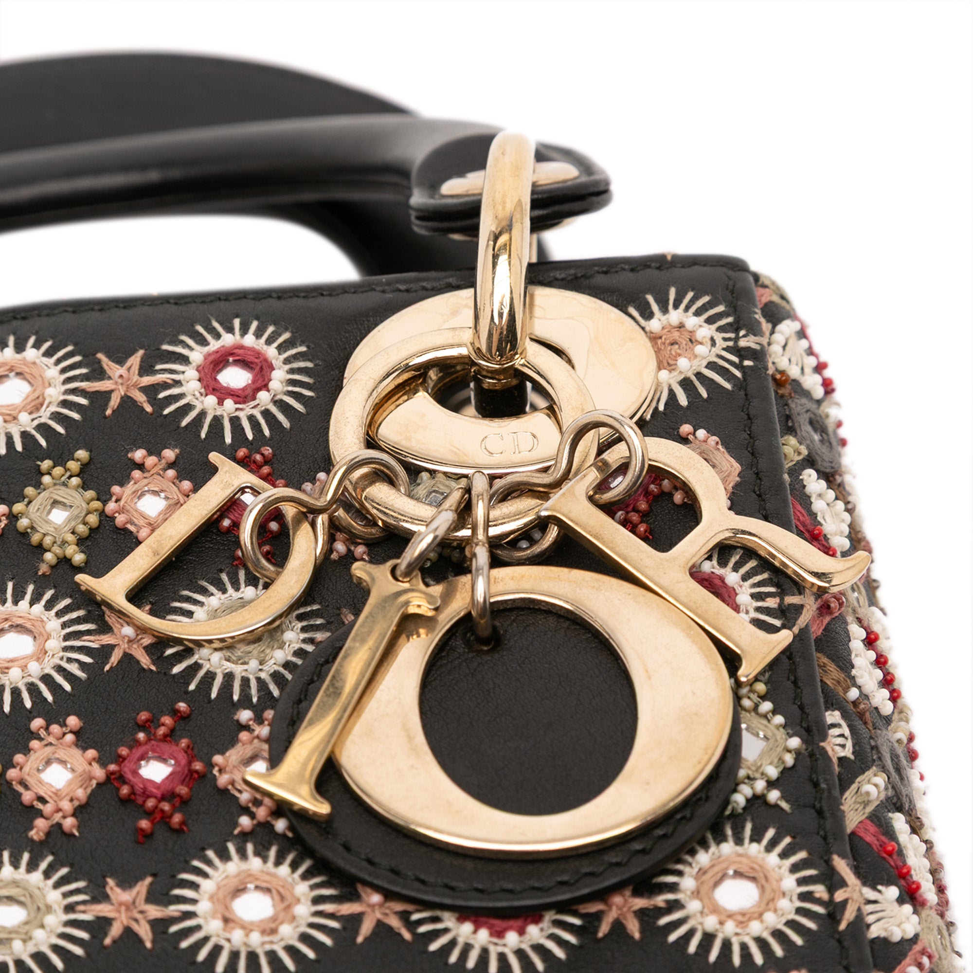 Dior Mini Calfskin Beaded Embroidered Lady Dior - image 8