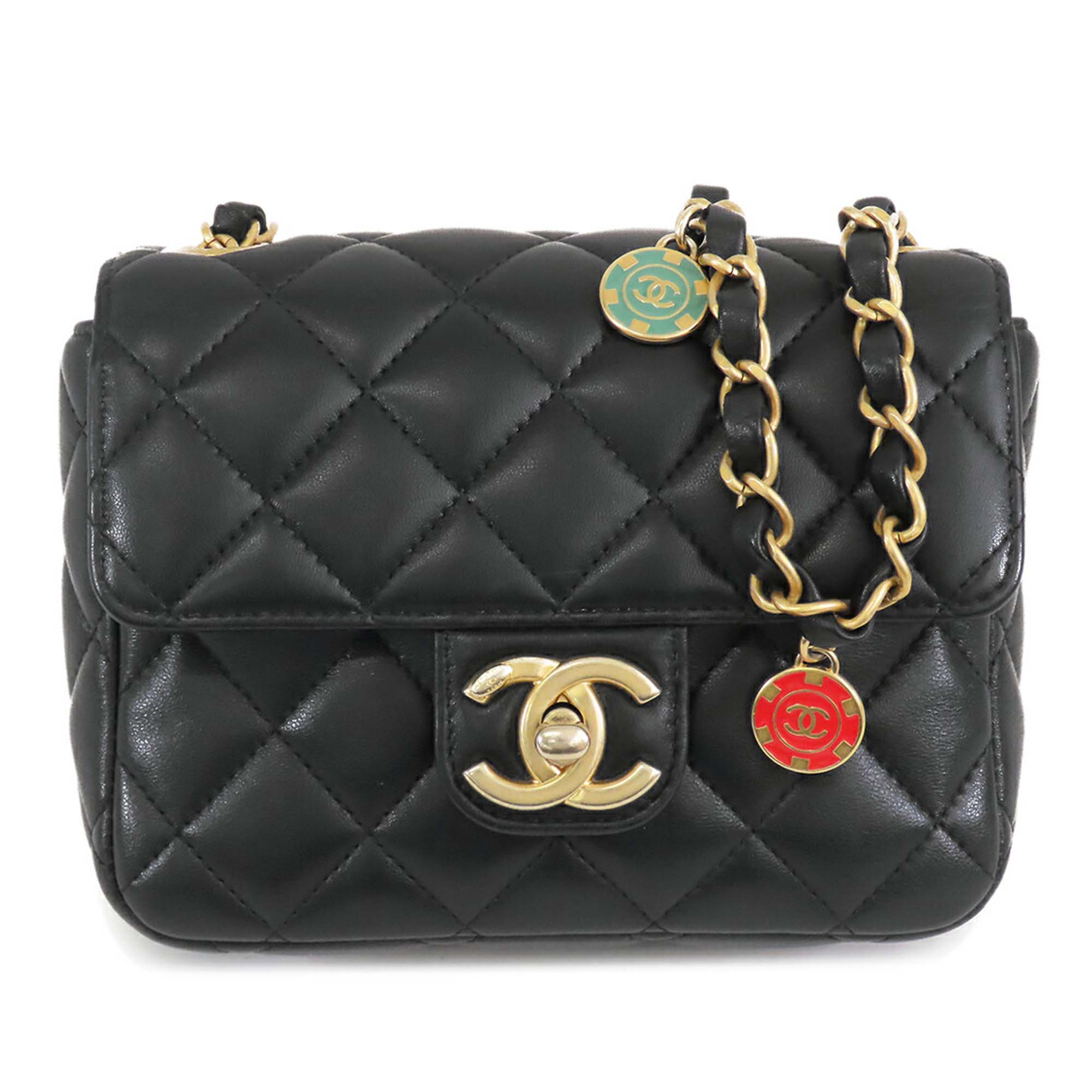 Chanel Mini Square Classic Lambskin Casino Royale Charms Single Flap - image 1