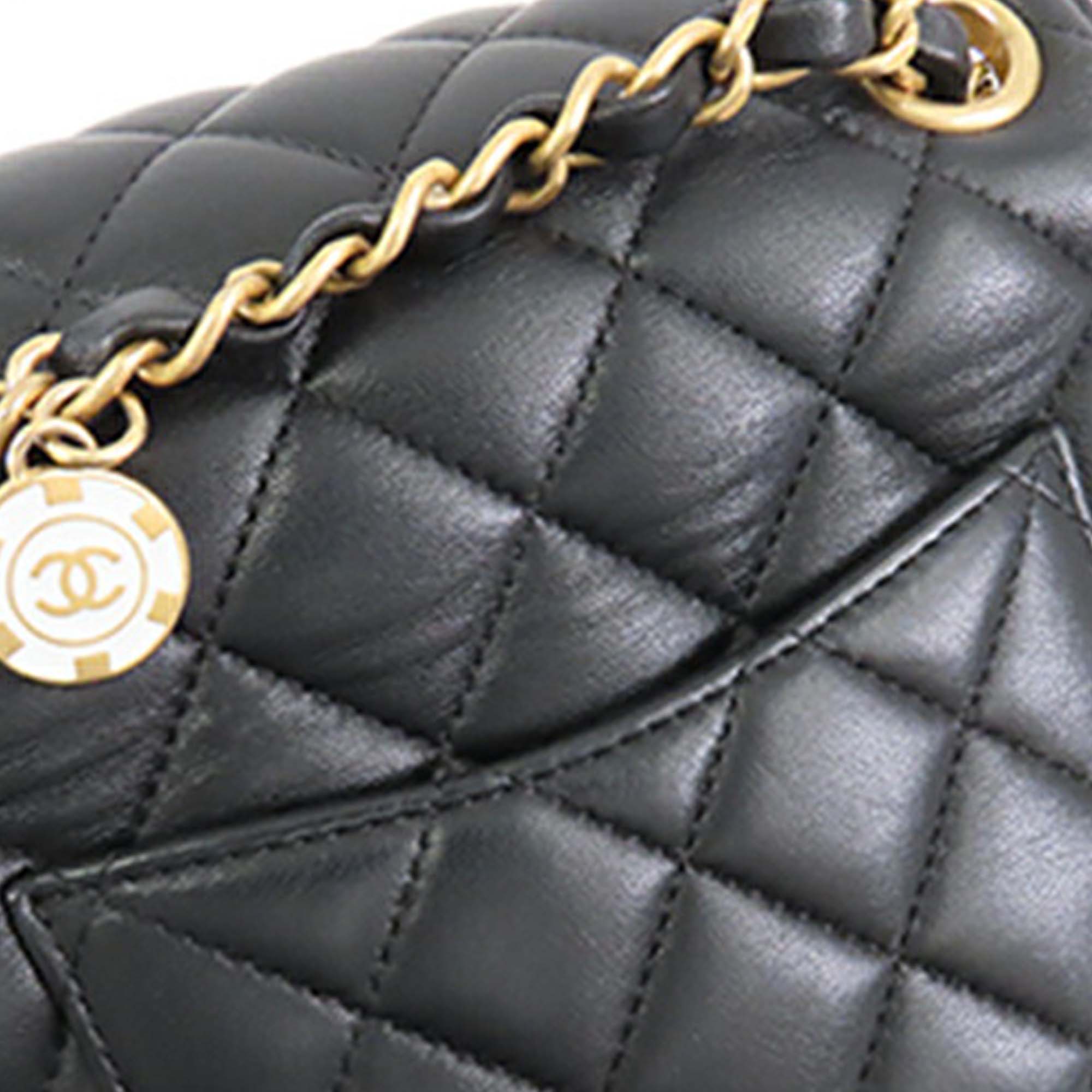 Chanel Mini Square Classic Lambskin Casino Royale Charms Single Flap - image 13
