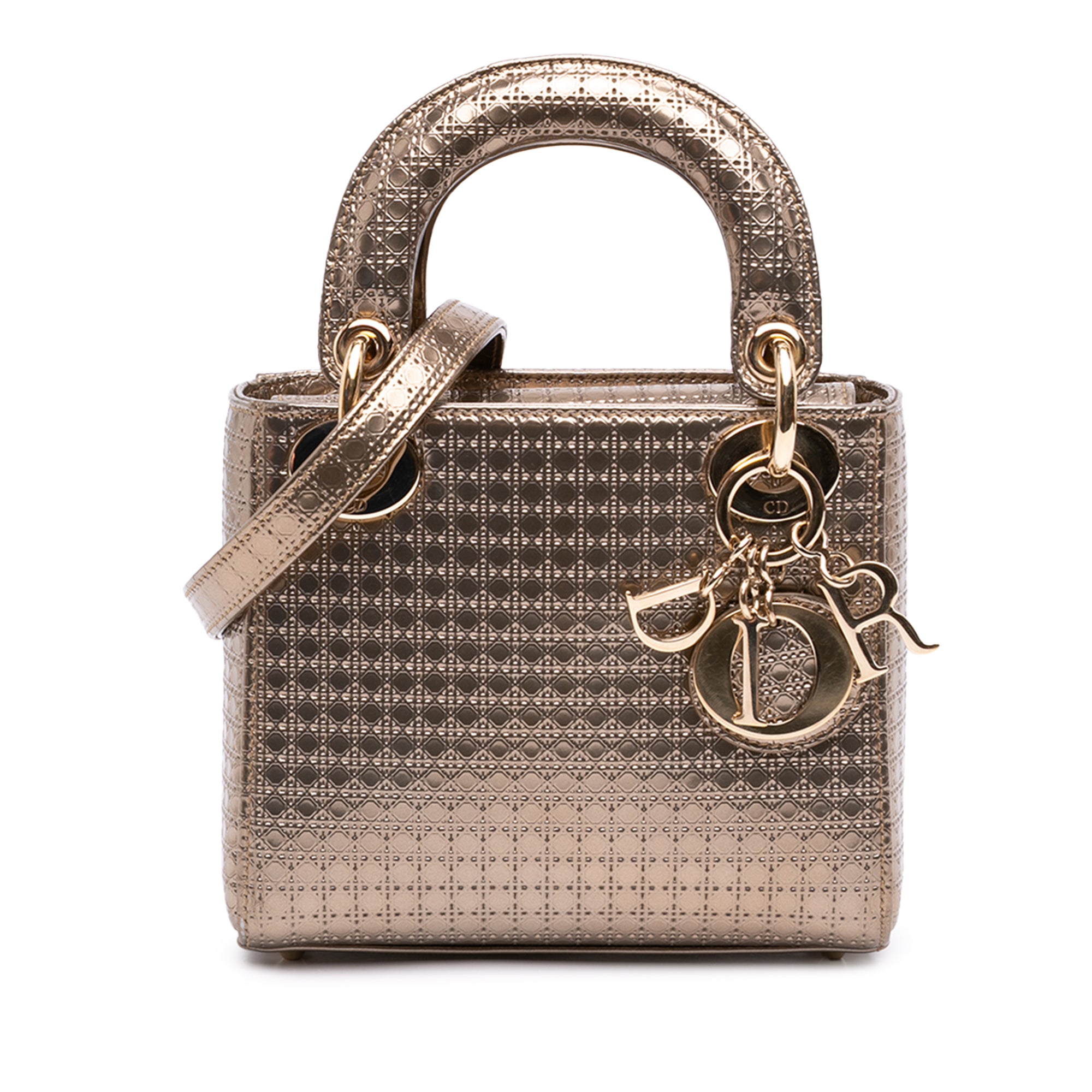 Dior Mini Metallic Patent Microcannage Lady Dior - image 1