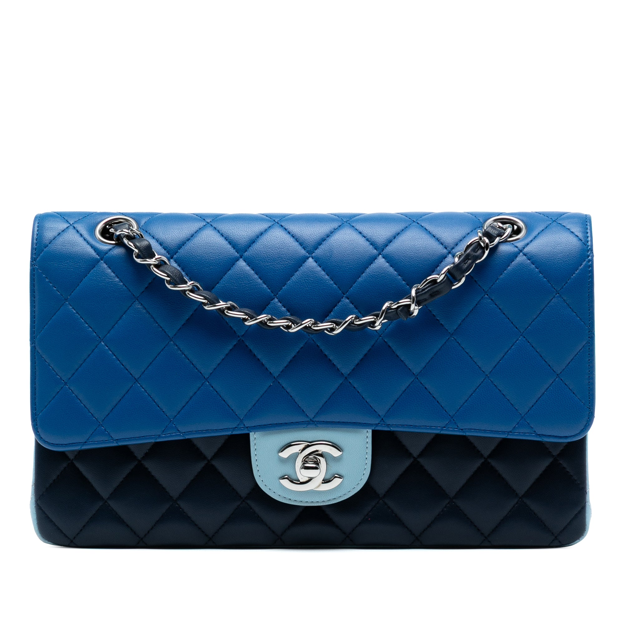 Chanel Medium Classic Tricolor Lambskin Double Flap - image 1