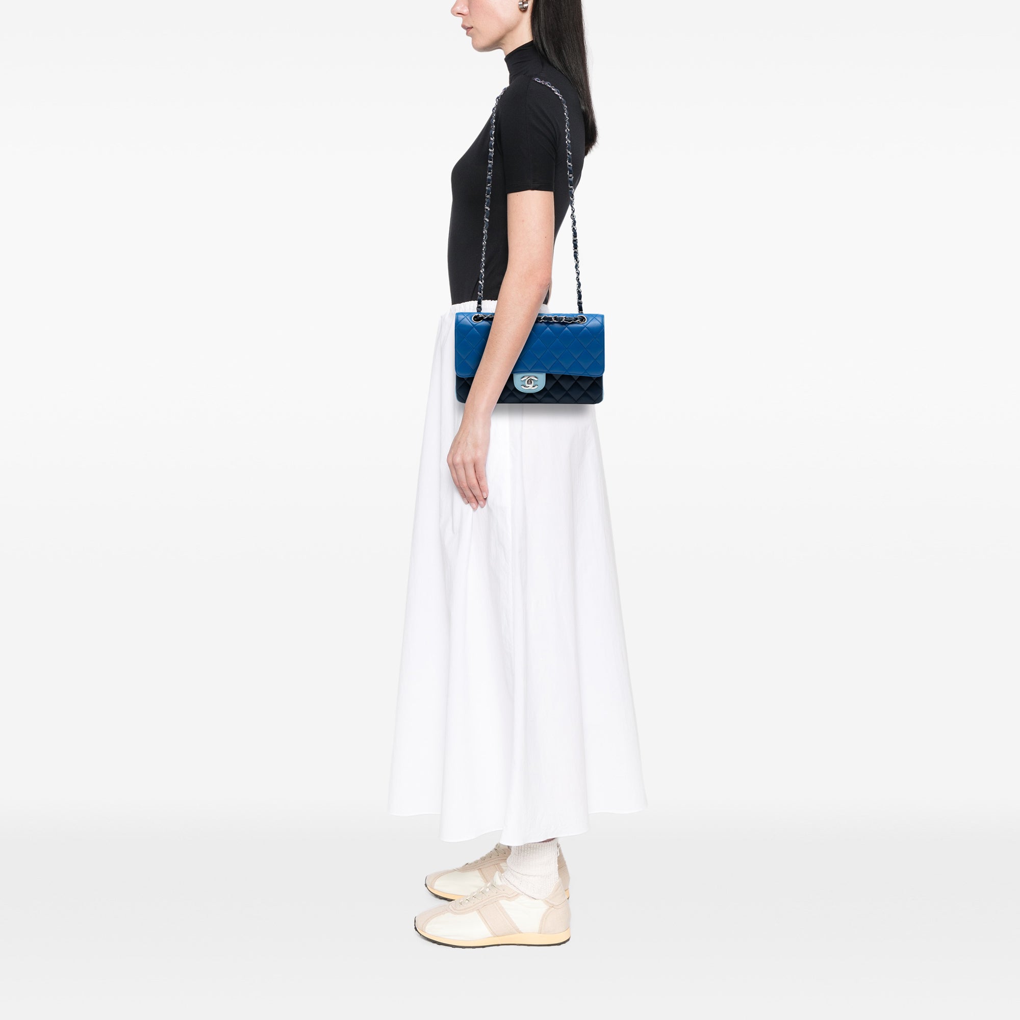 Chanel Medium Classic Tricolor Lambskin Double Flap - image 7