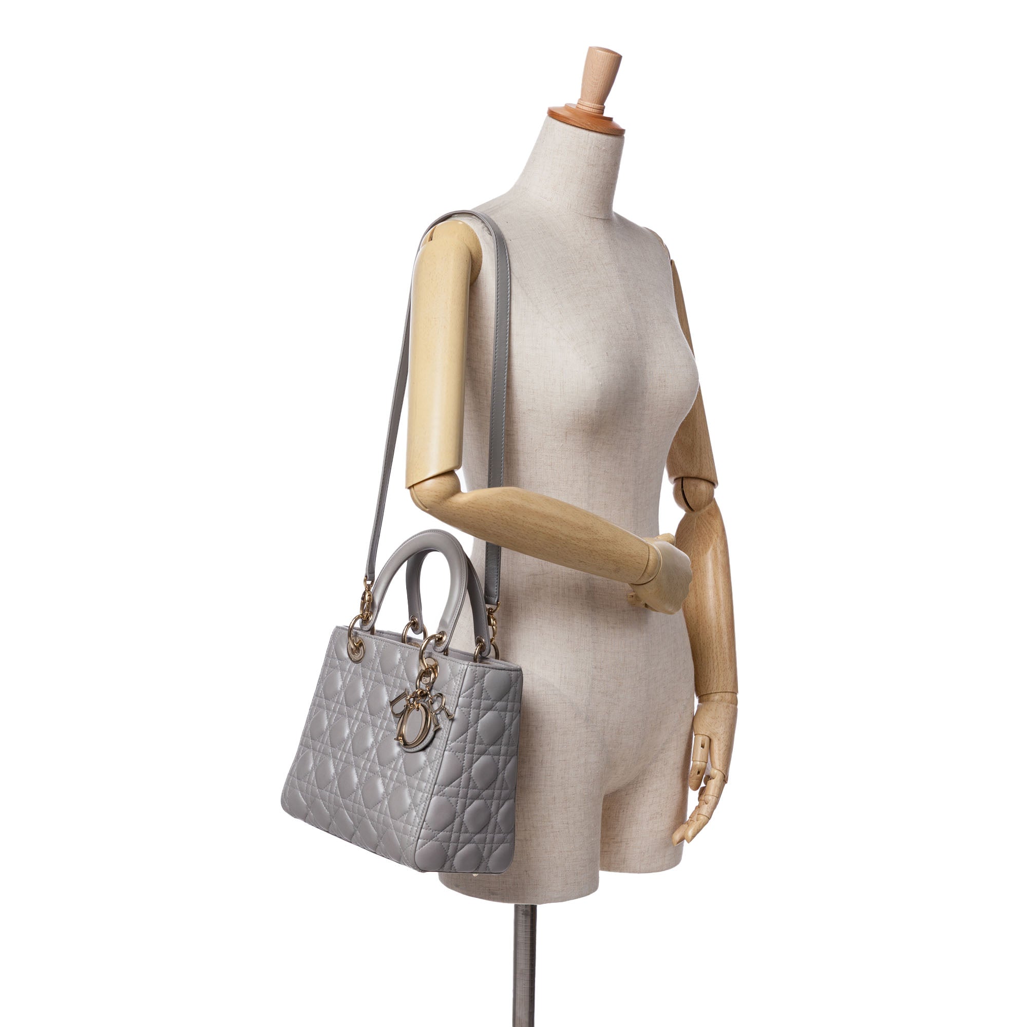 Dior Medium Lambskin Cannage Lady Dior - image 10