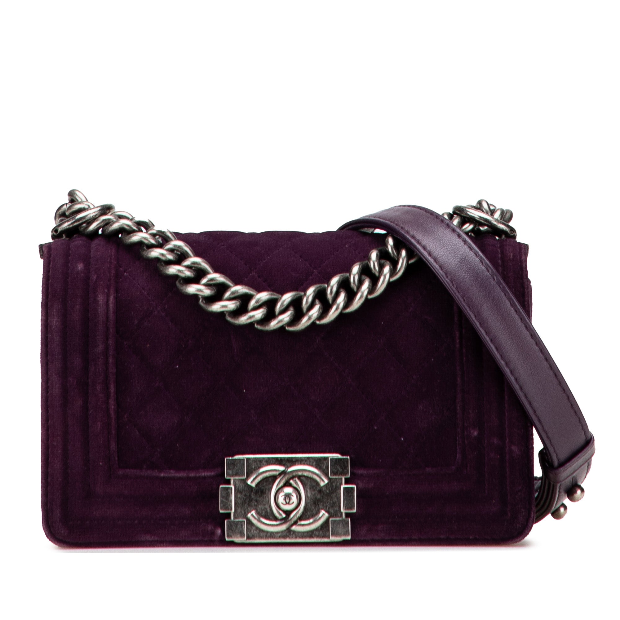 Chanel Small Quilted Velvet Boy Flap - image 1