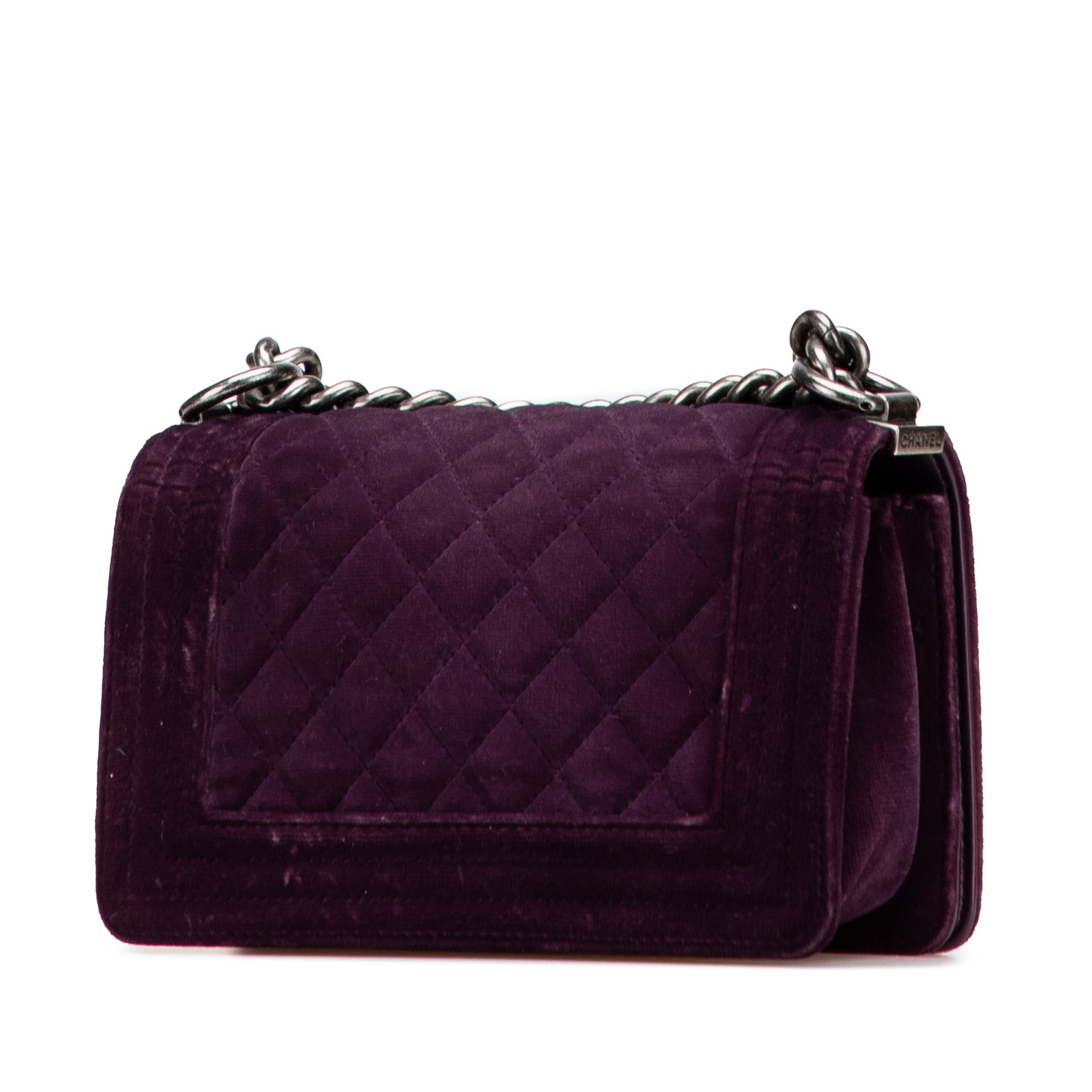 Chanel Small Quilted Velvet Boy Flap - image 2