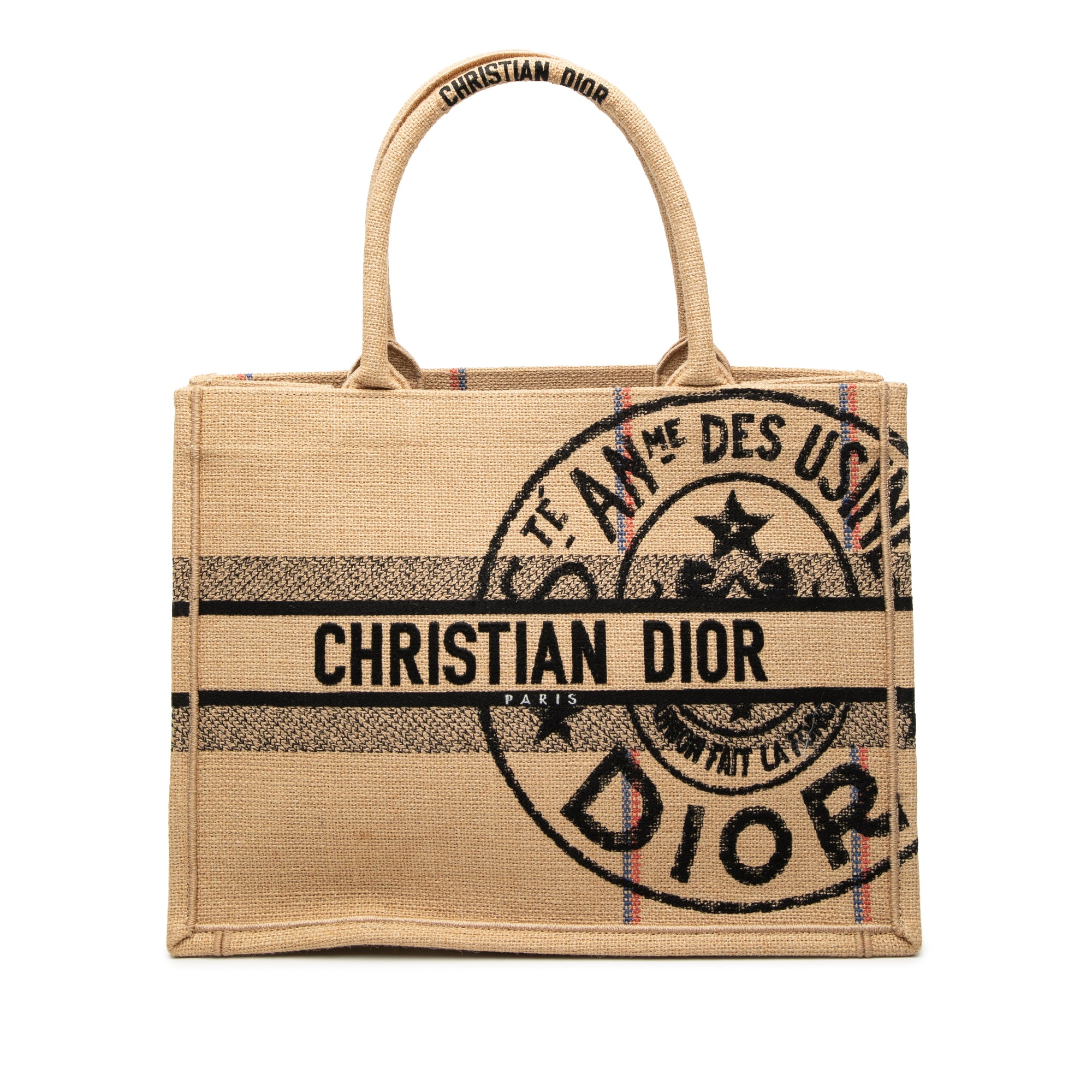 Dior Medium Jute Embroidered Book Tote - image 1