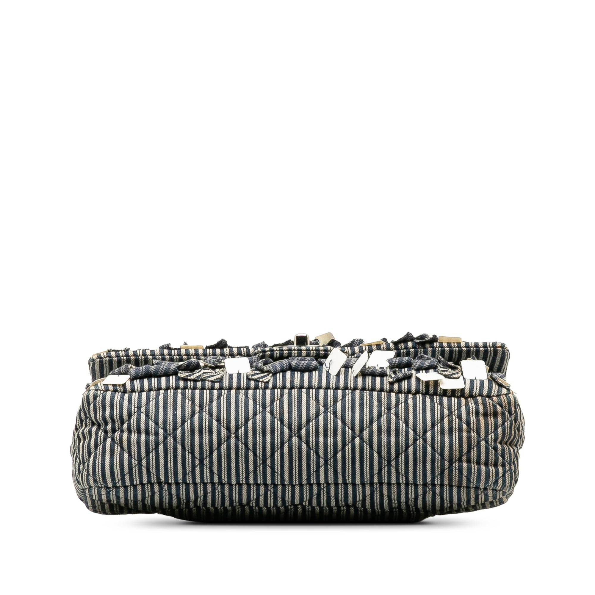 Chanel Medium Cotton Striped Double Flap - image 4