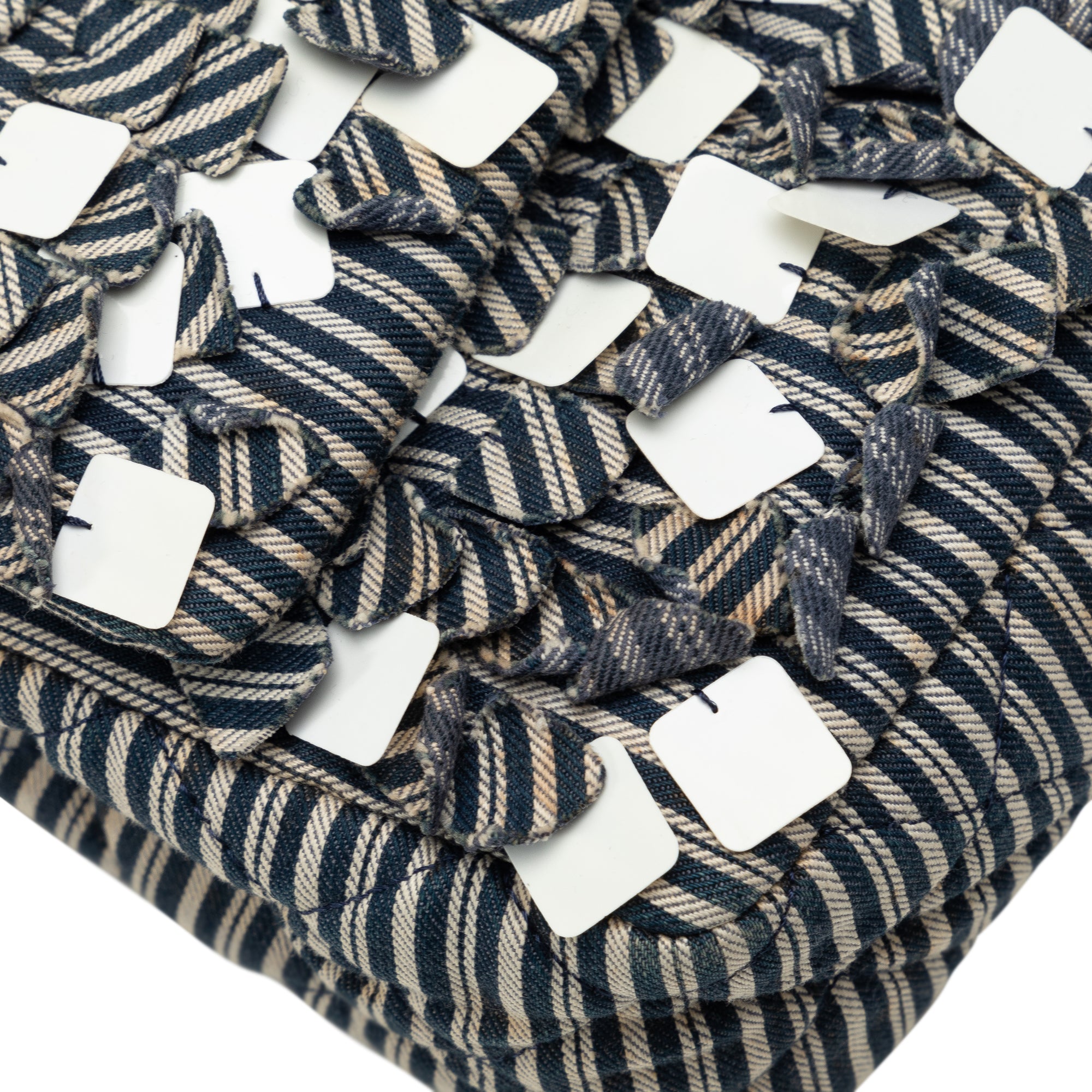 Chanel Medium Cotton Striped Double Flap - image 9