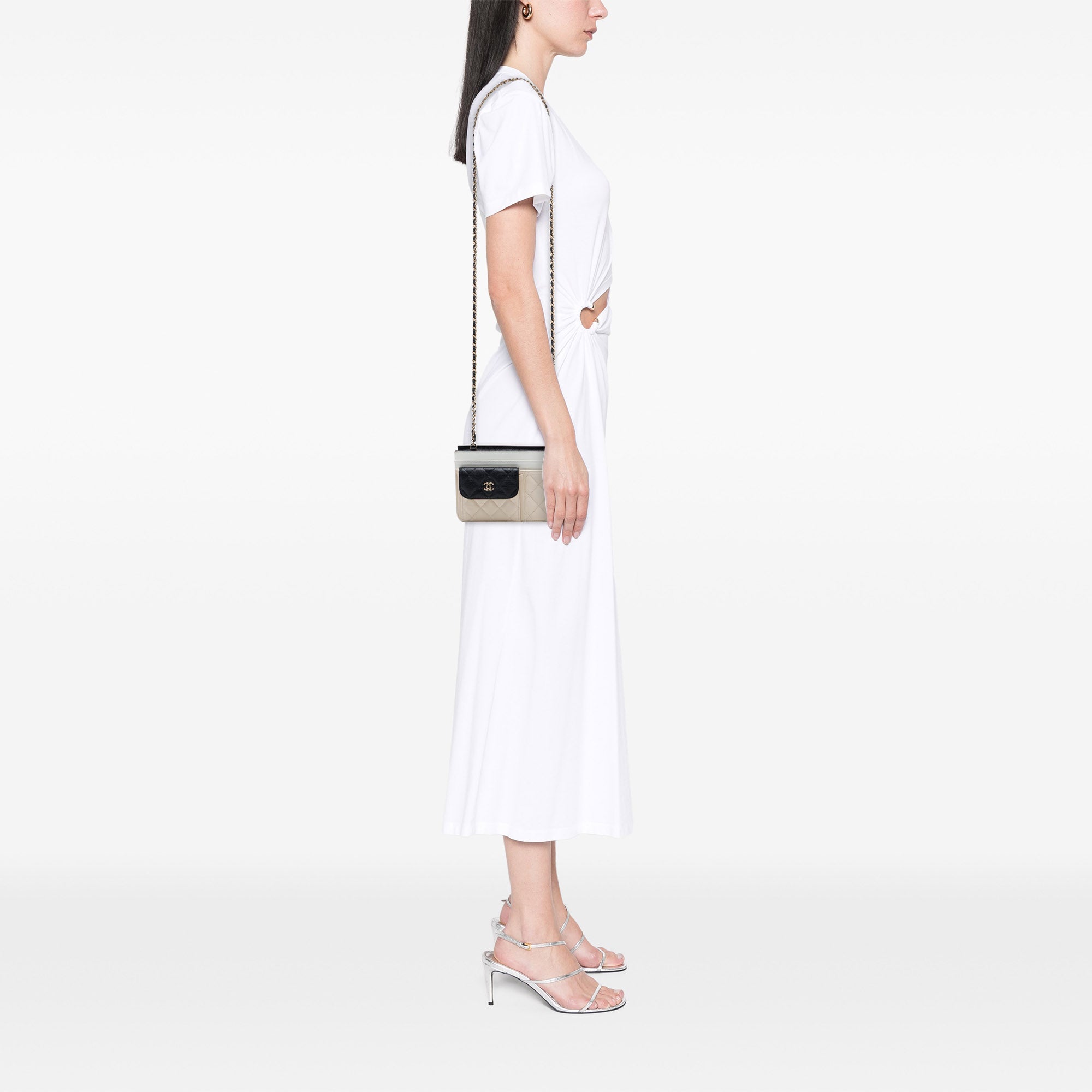 Chanel CC Tricolor Quilted Goatskin Multi Pocket Wallet On Chain - image 6