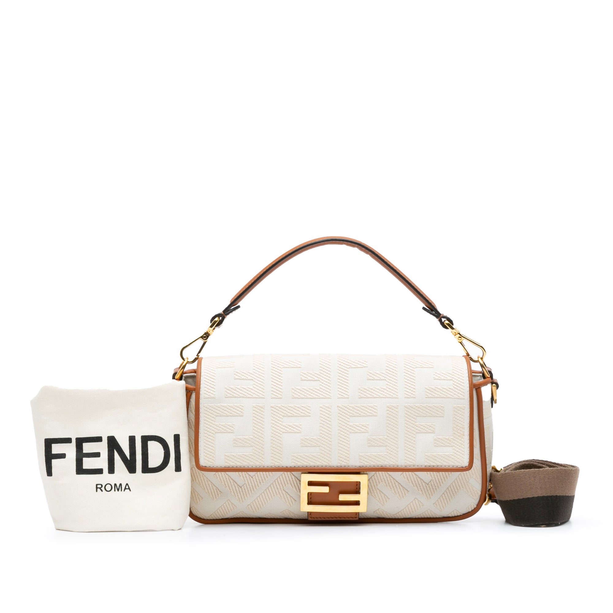 Fendi Medium Embroidered Canvas Baguette - image 10