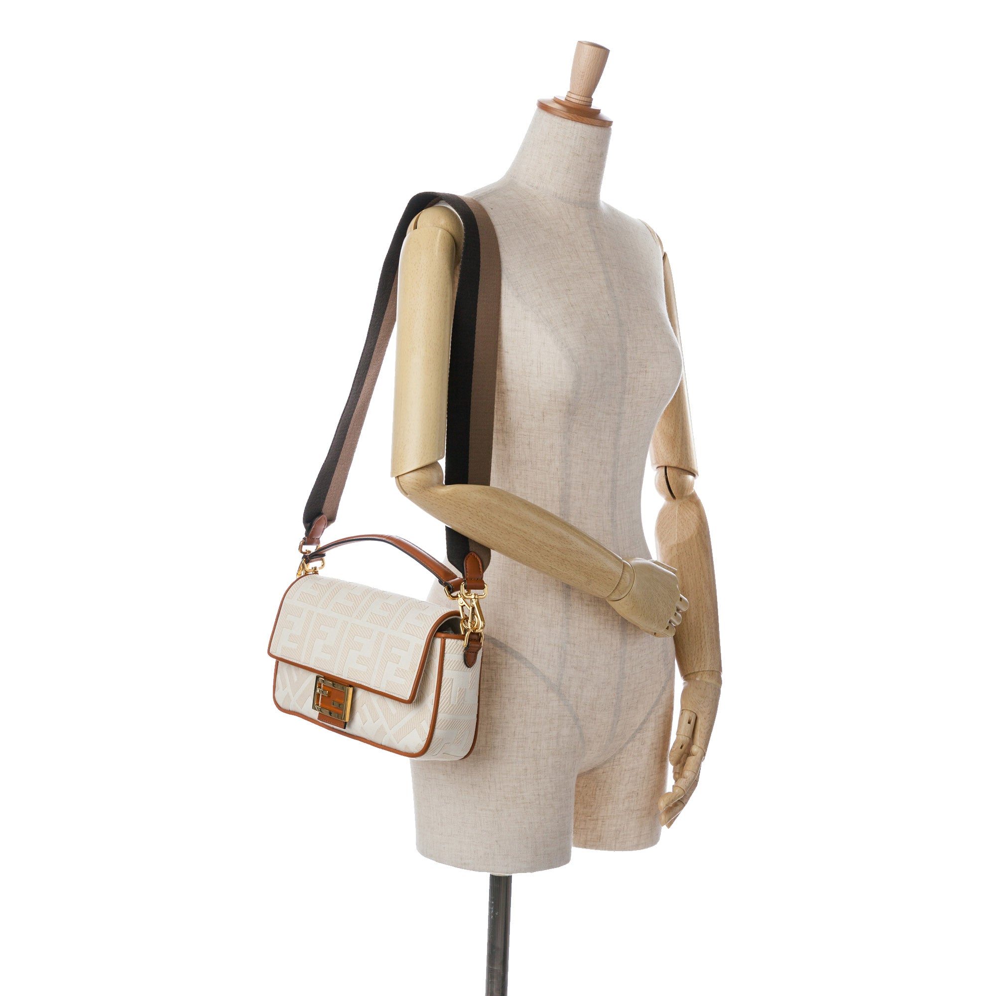 Fendi Medium Embroidered Canvas Baguette - image 9