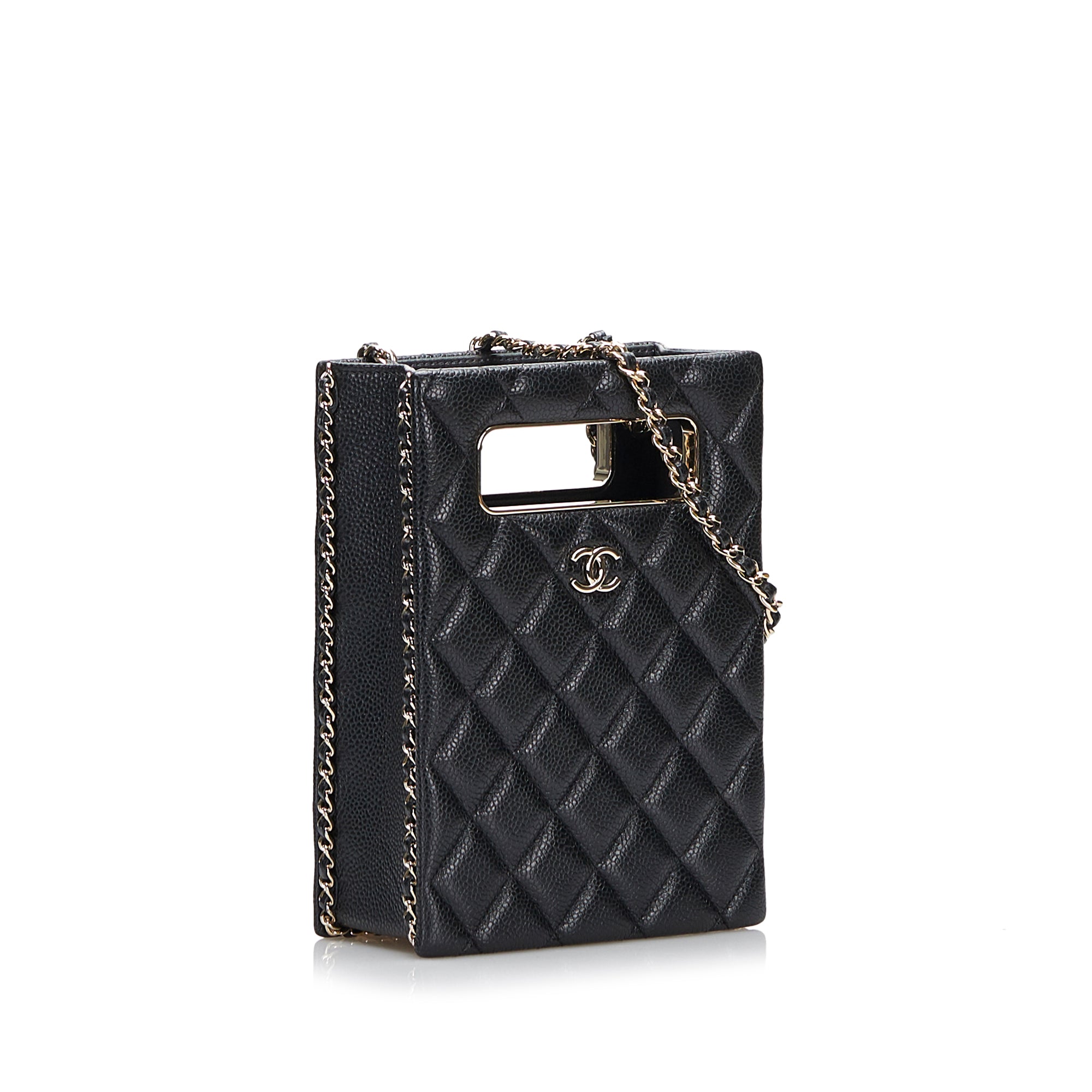 Chanel Mini Caviar Chain Around Cut Out Evening Bag - image 2