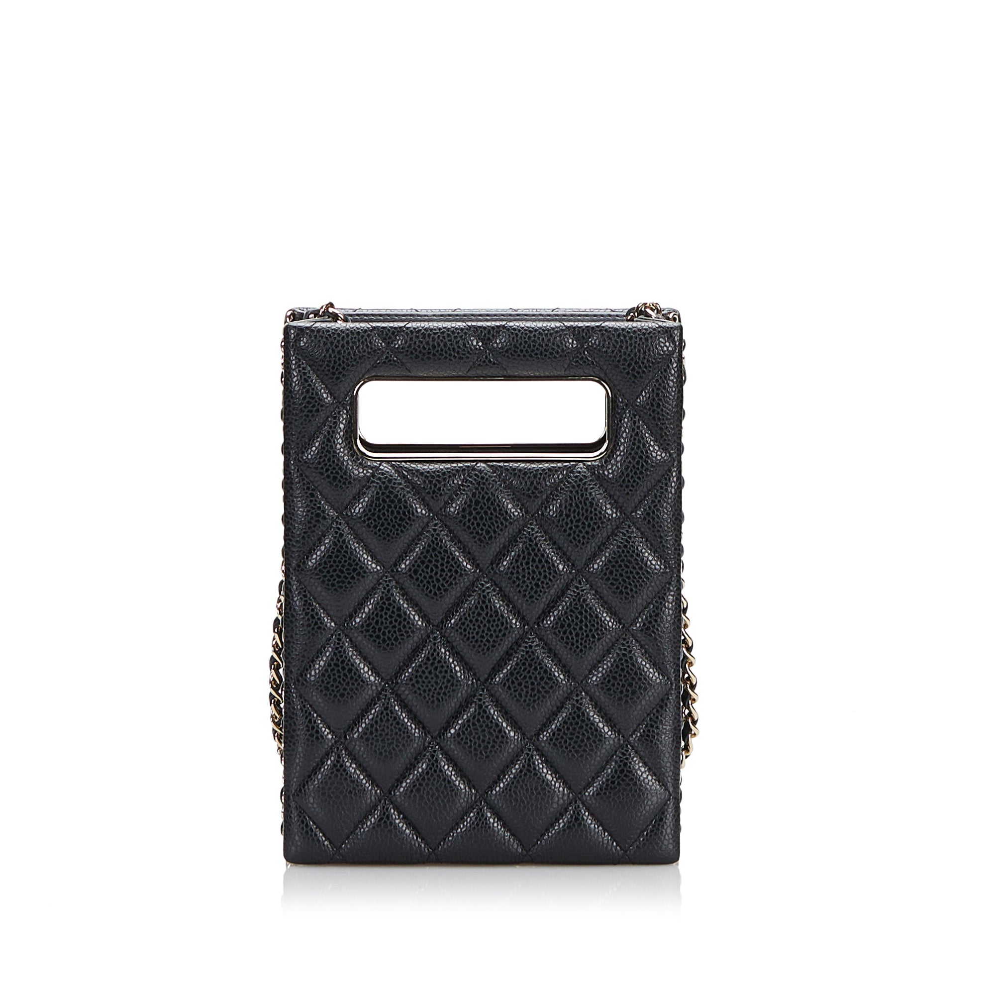 Chanel Mini Caviar Chain Around Cut Out Evening Bag - image 5
