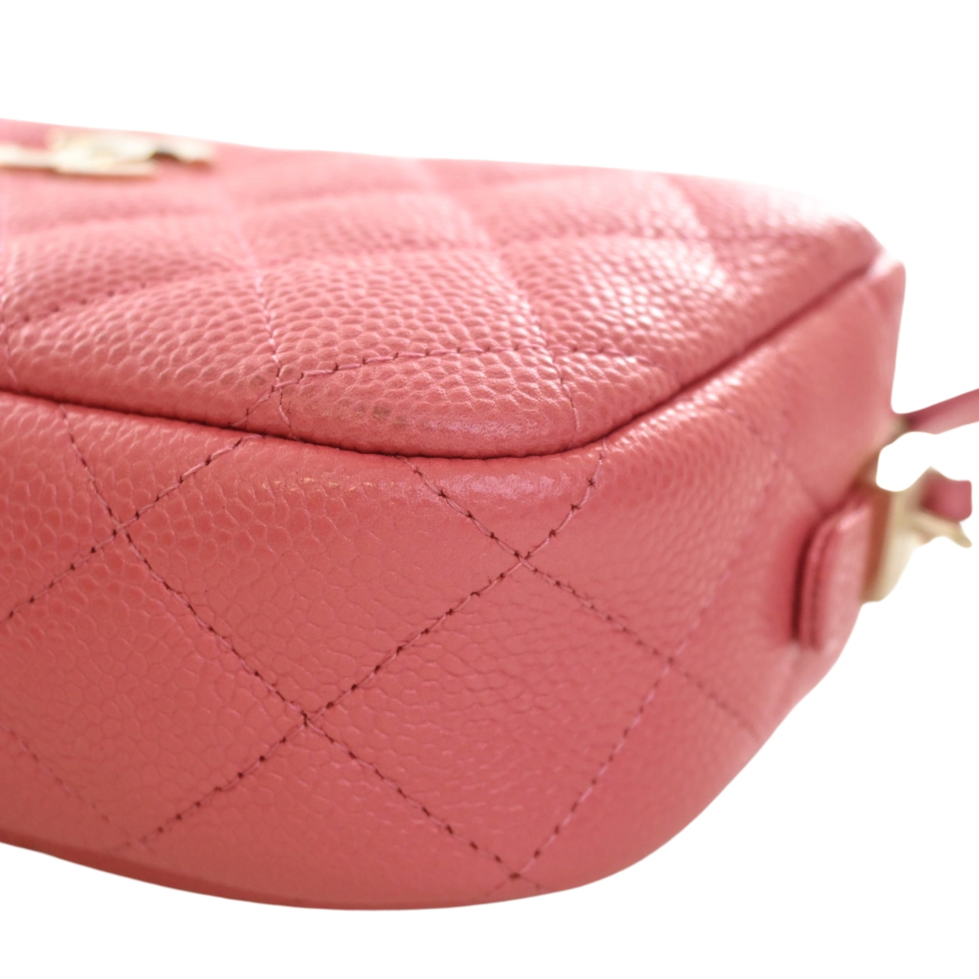 Chanel Small CC Quilted Caviar Camera Bag - image 8