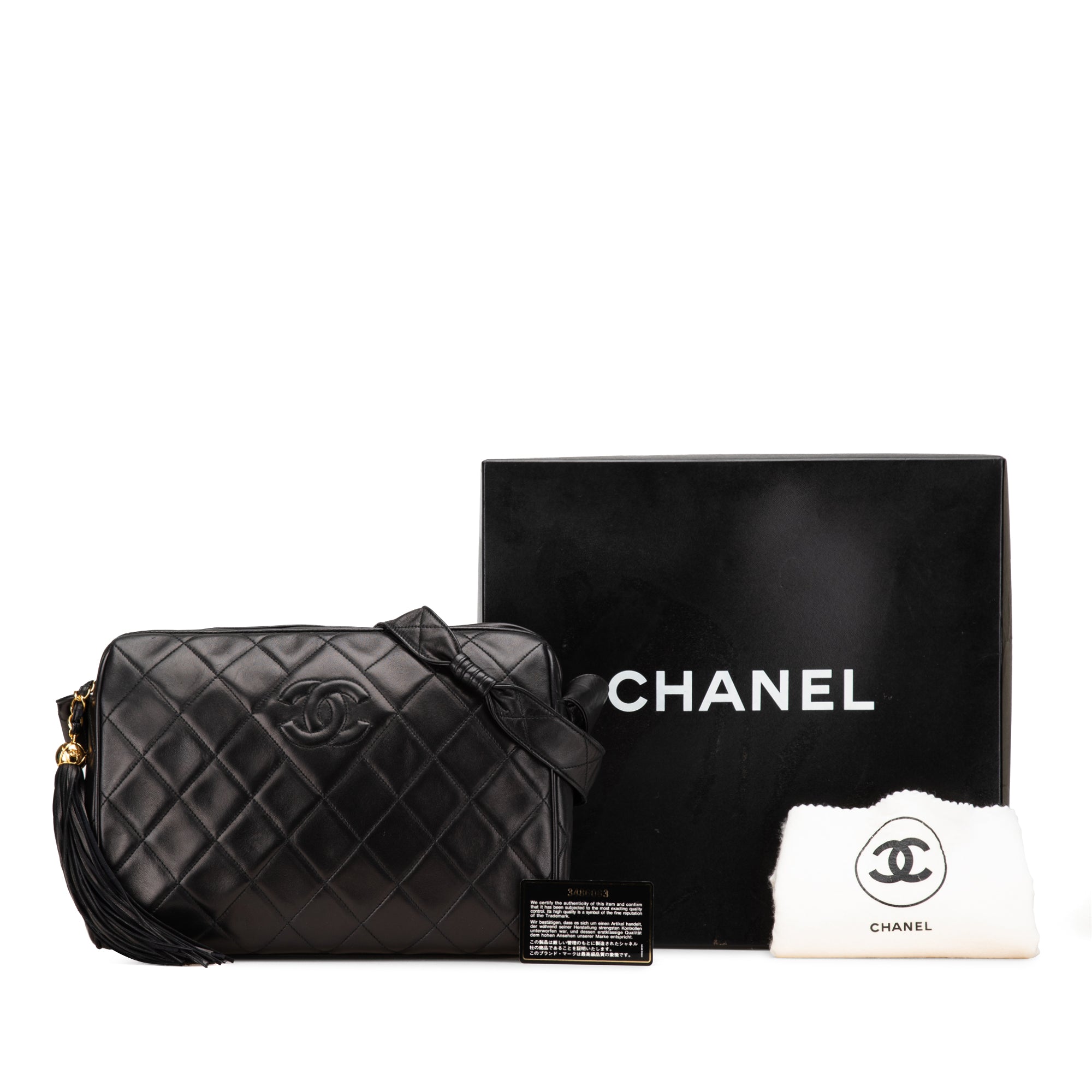 Chanel CC Quilted Lambskin Tassel Crossbody - image 15