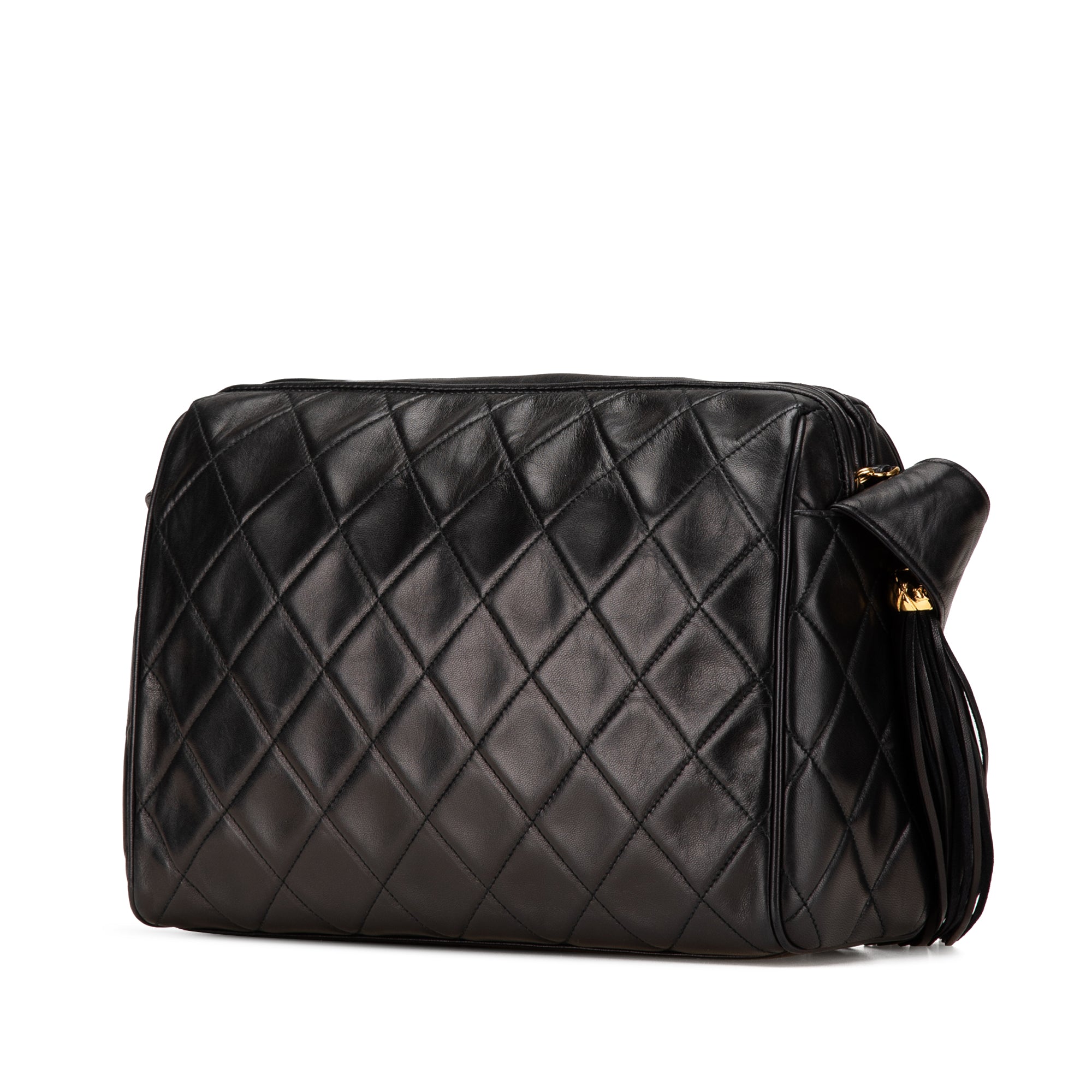 Chanel CC Quilted Lambskin Tassel Crossbody - image 2