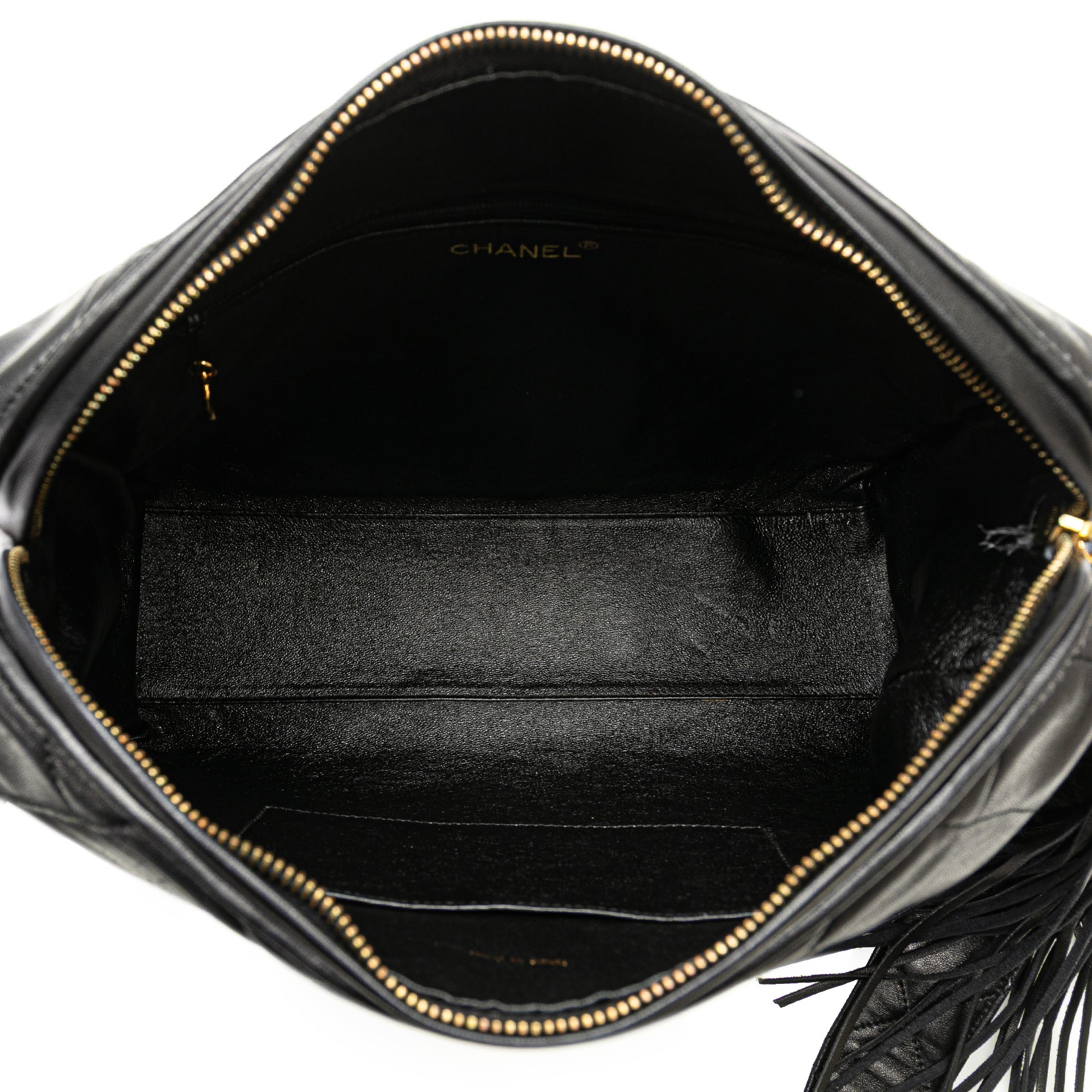 Chanel CC Quilted Lambskin Tassel Crossbody - image 4