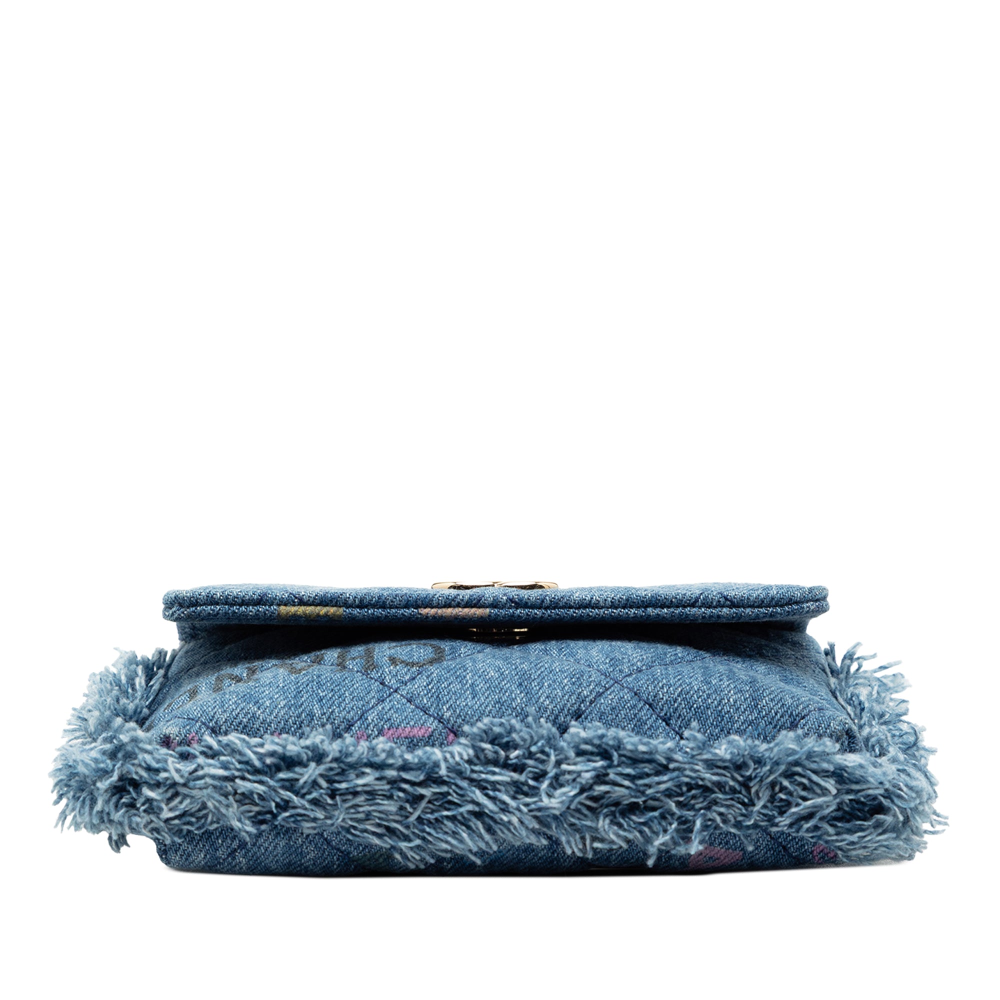 Chanel Fringe Denim Mood Clutch with Chain - image 3
