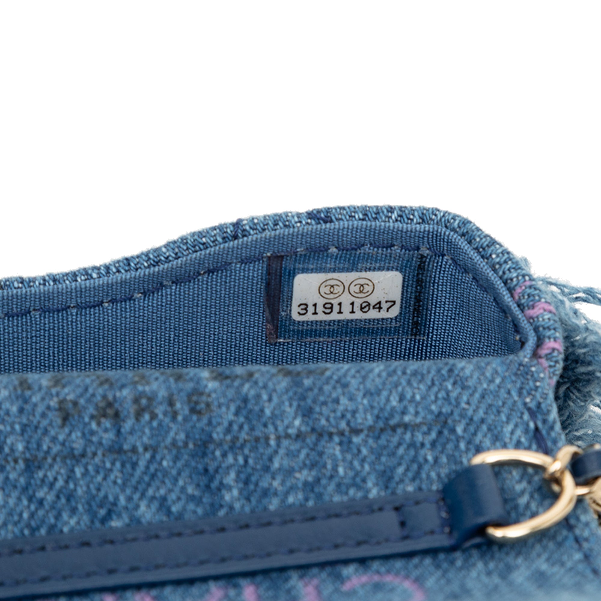 Chanel Fringe Denim Mood Clutch with Chain - image 6