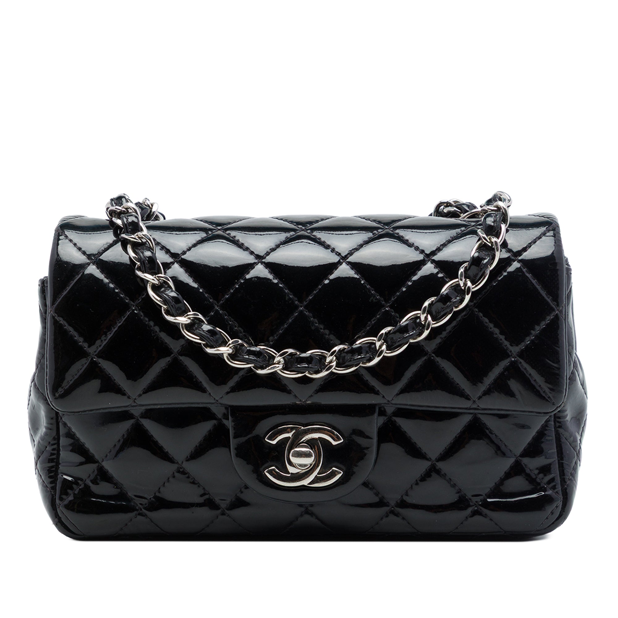 Chanel Mini Rectangular Classic Patent Single Flap - image 1