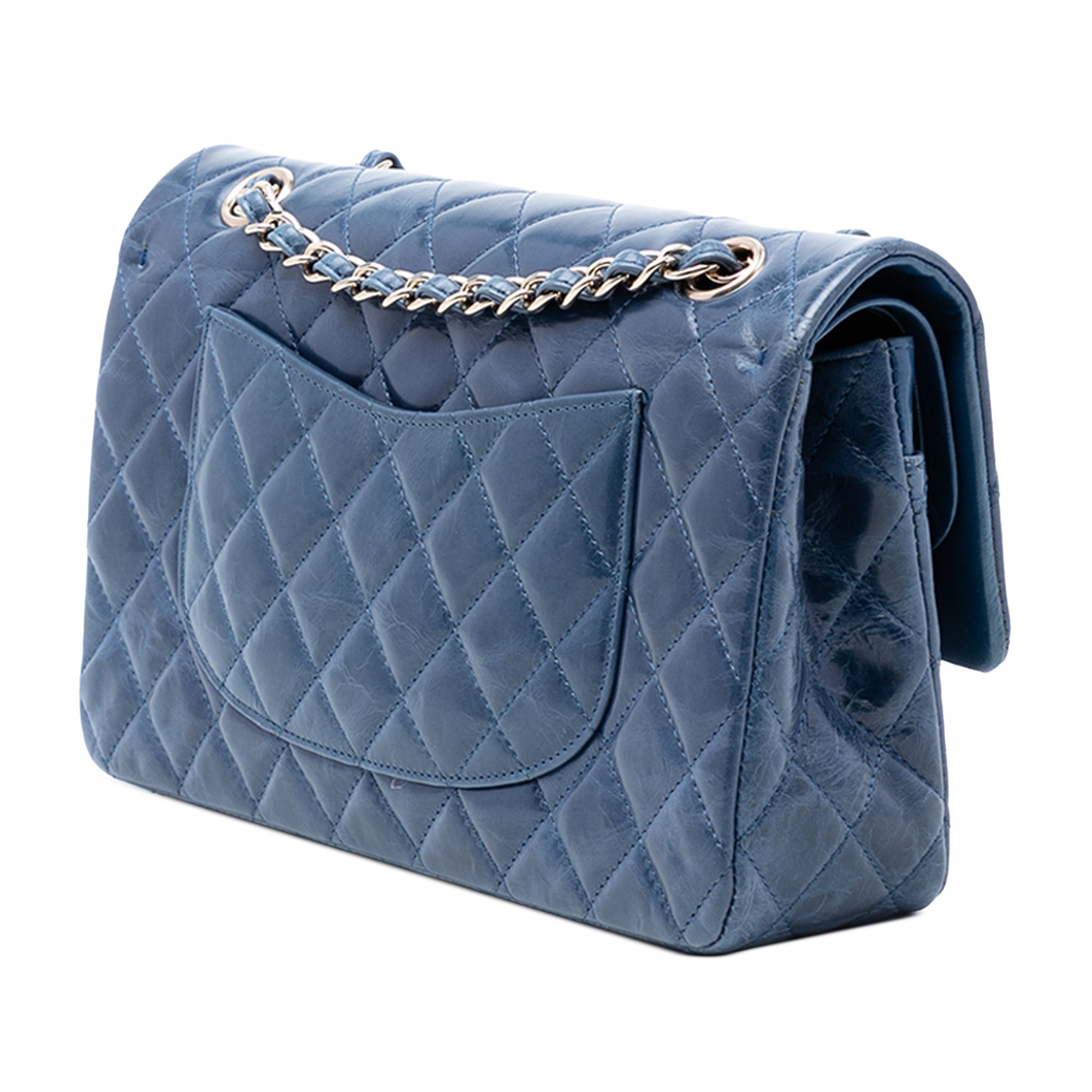 Chanel Medium Classic Glazed Calfskin Camellia Double Flap - image 2
