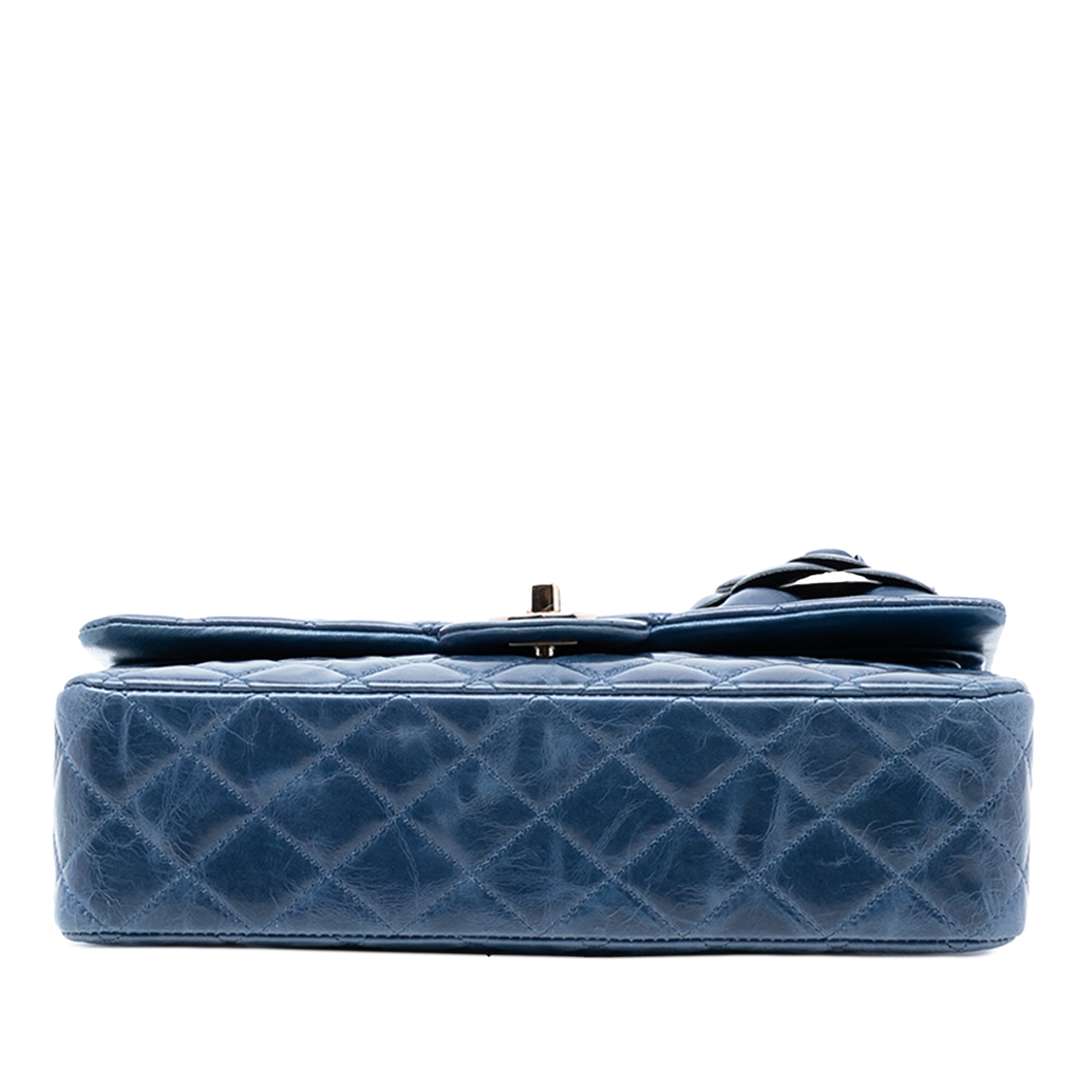 Chanel Medium Classic Glazed Calfskin Camellia Double Flap - image 3