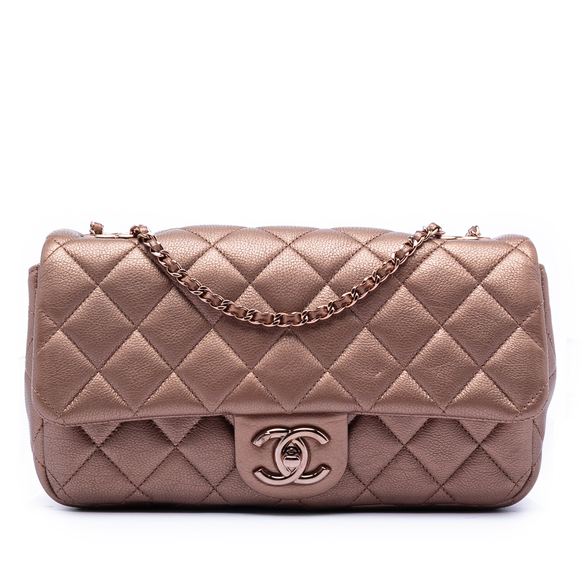 Chanel Medium Iridescent Quilted Goatskin CC Eyelet Flap - image 1