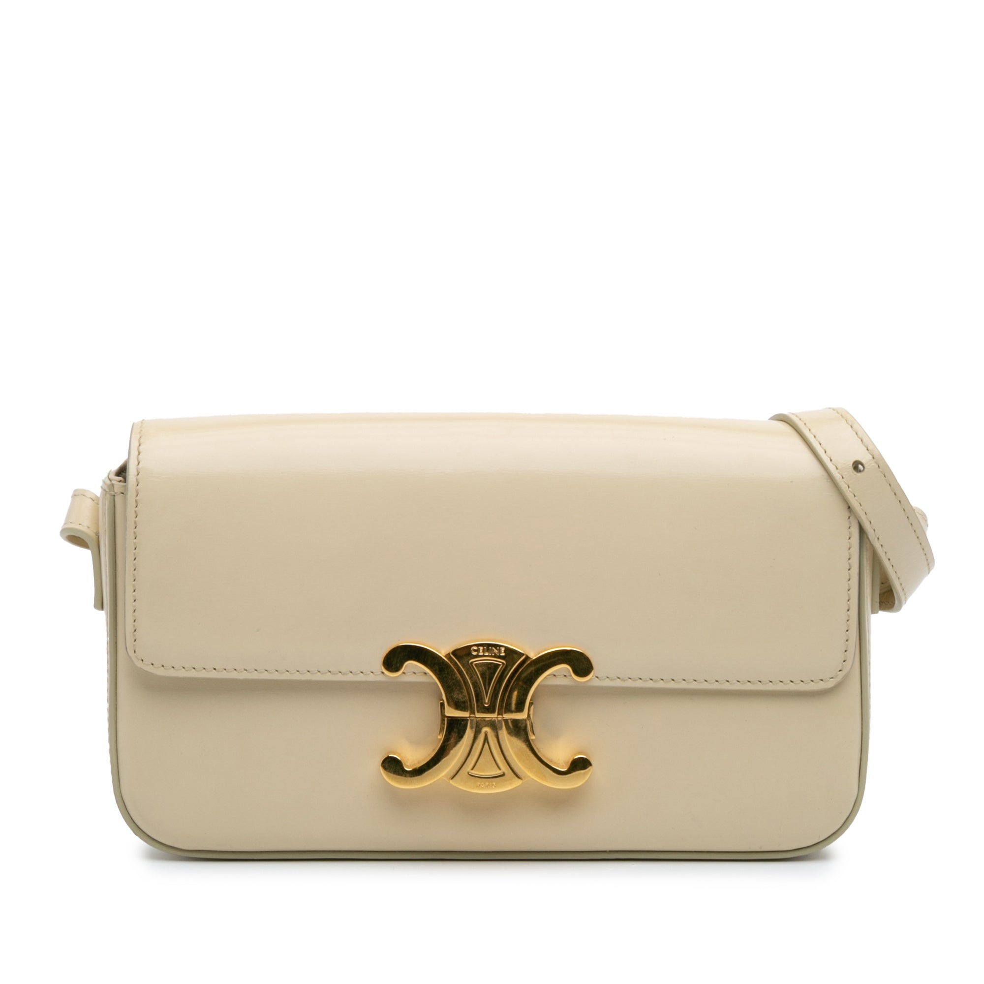 Celine Shiny Calfskin Triomphe Claude Shoulder Bag - image 1