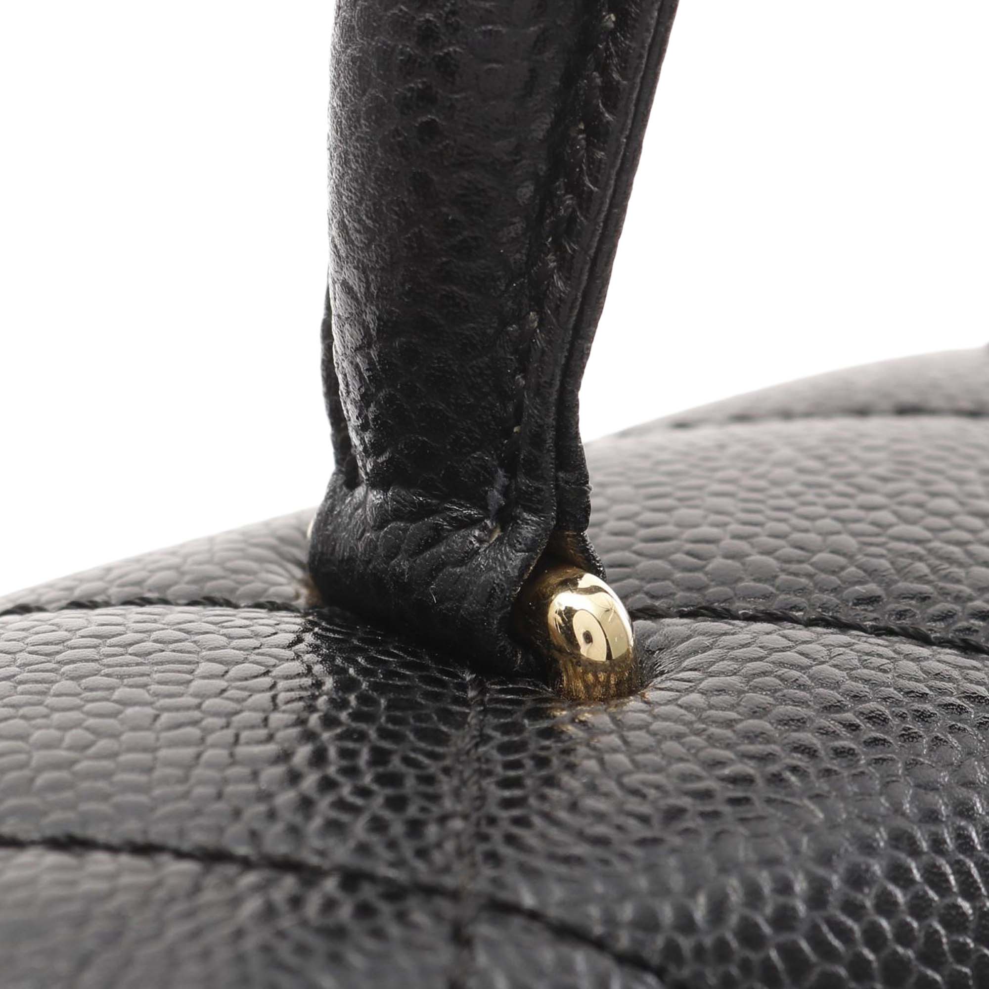 Chanel CC Quilted Caviar Kelly Top Handle Bag - image 11