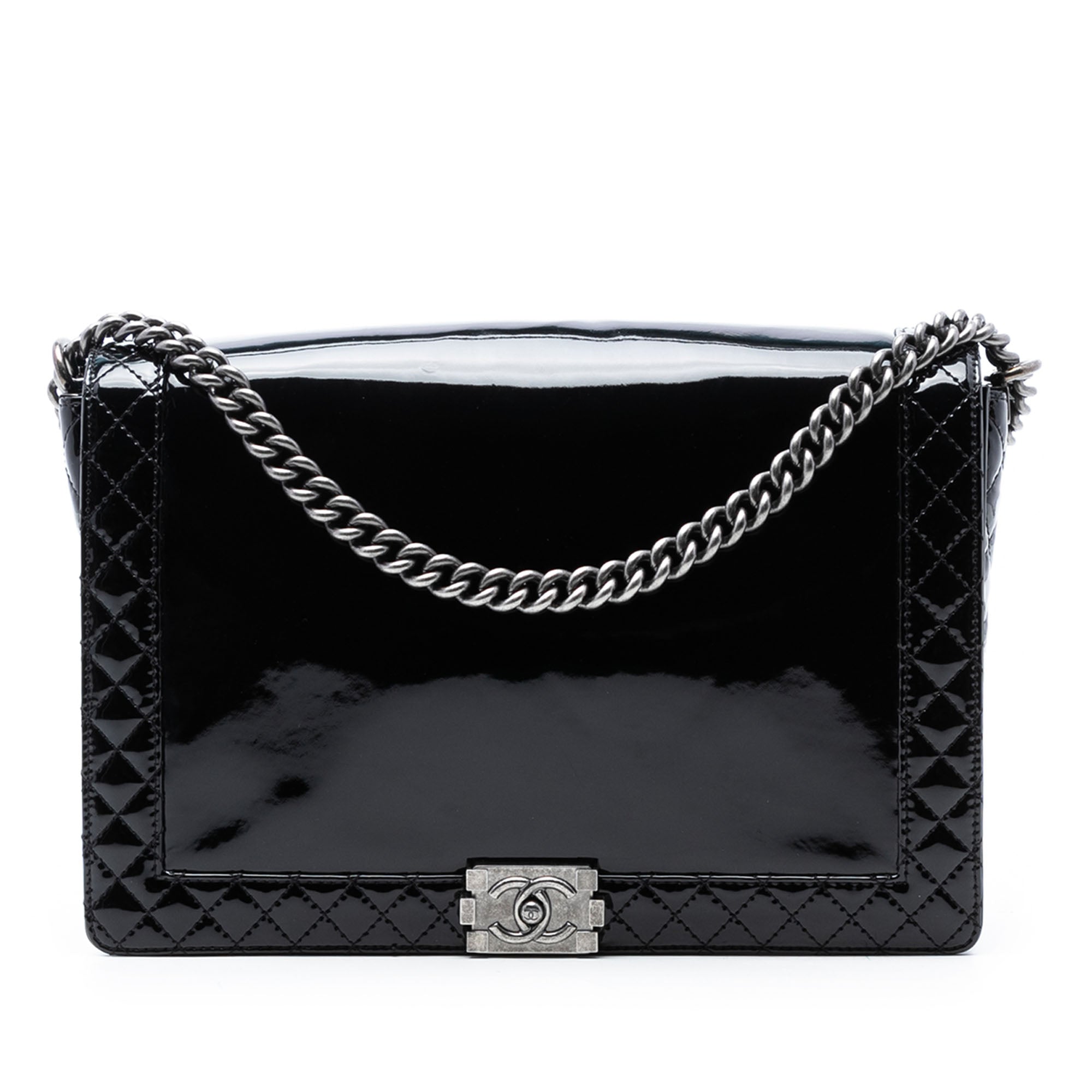 Chanel Extra Large Patent Boy Reverso Flap - image 1