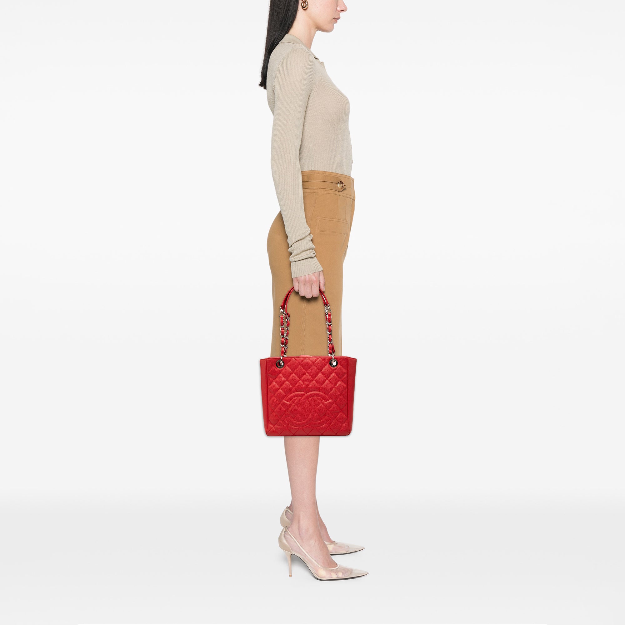 Chanel Caviar Petite Shopping Tote - image 7