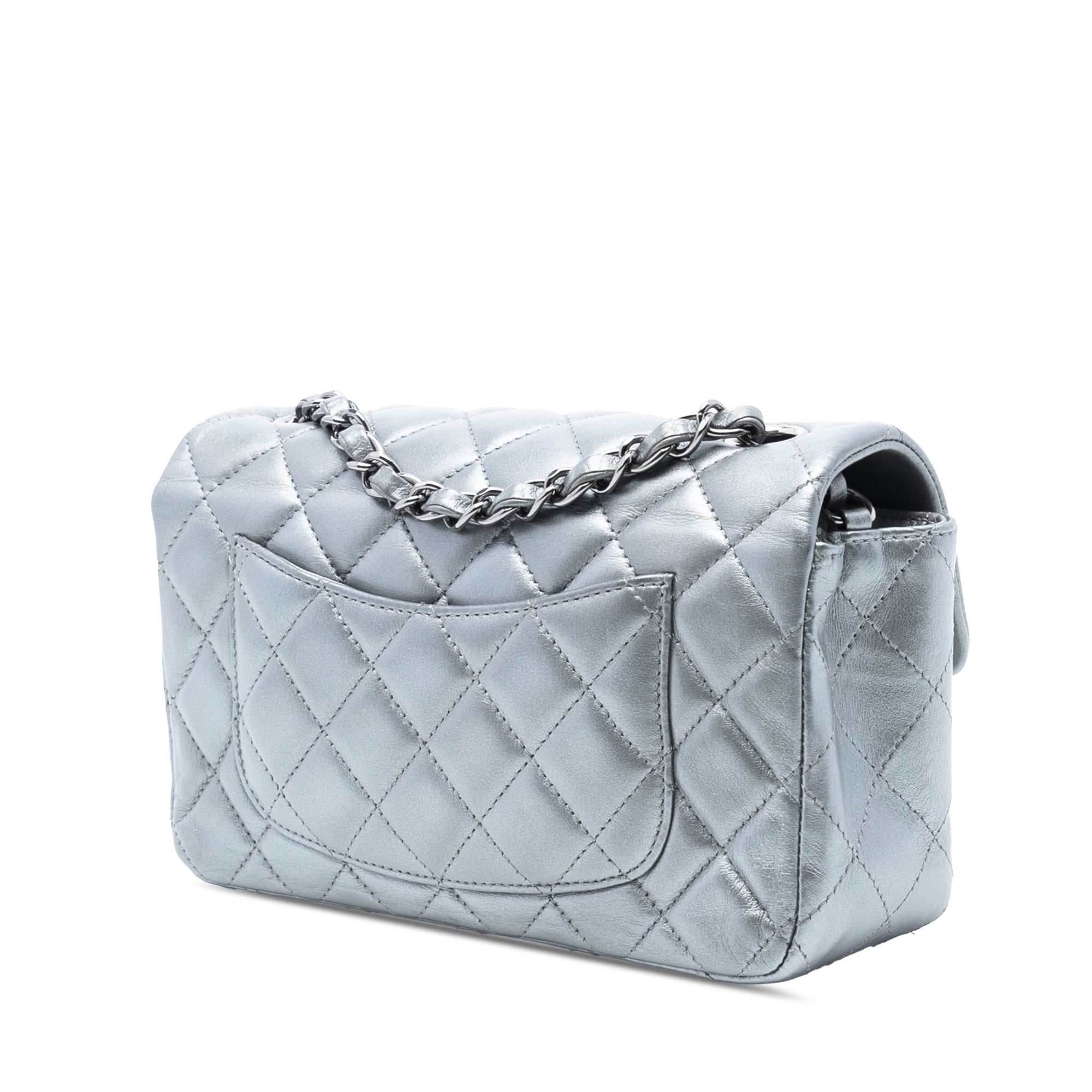Chanel Small Quilted Metallic Lambskin Single Flap - image 2