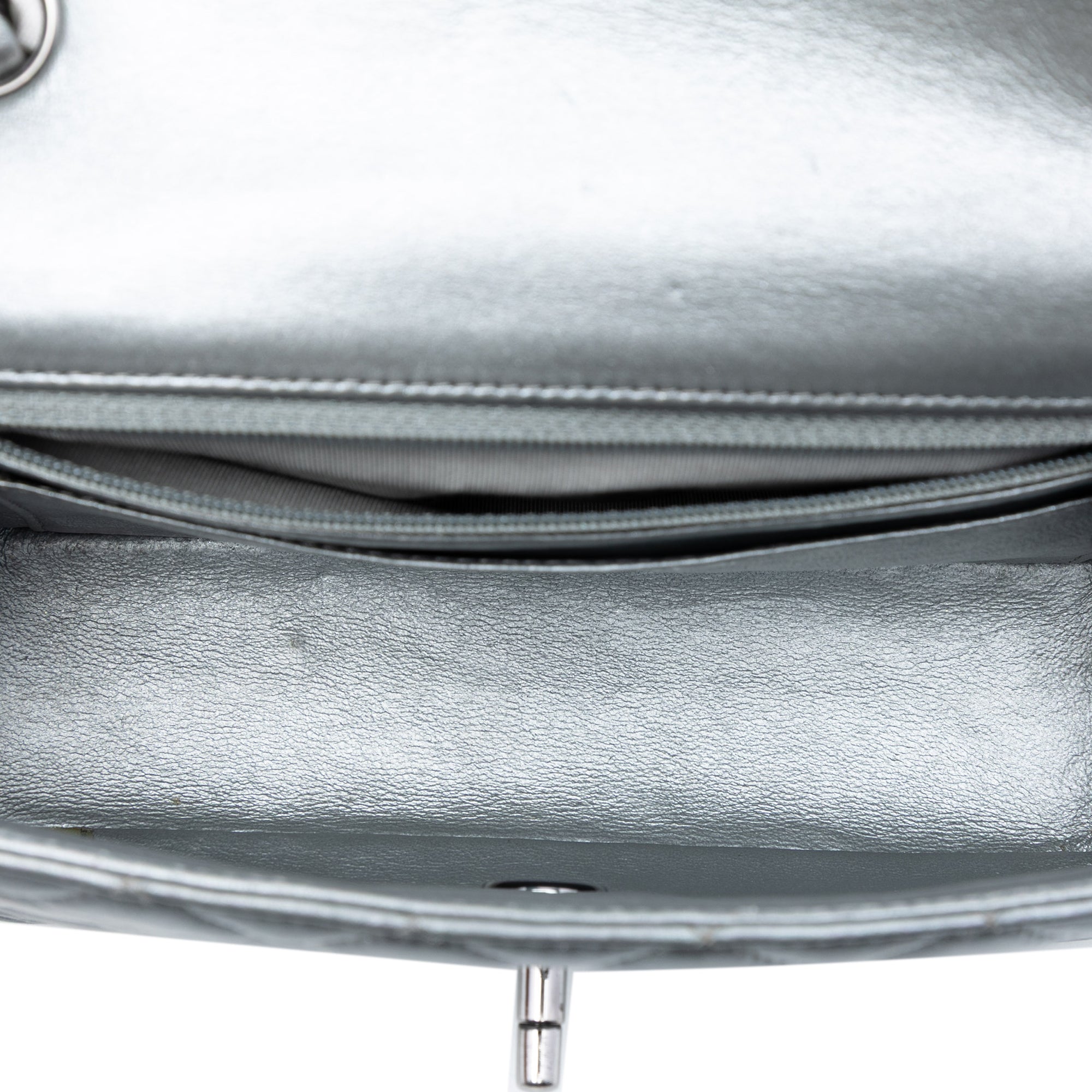 Chanel Small Quilted Metallic Lambskin Single Flap - image 4