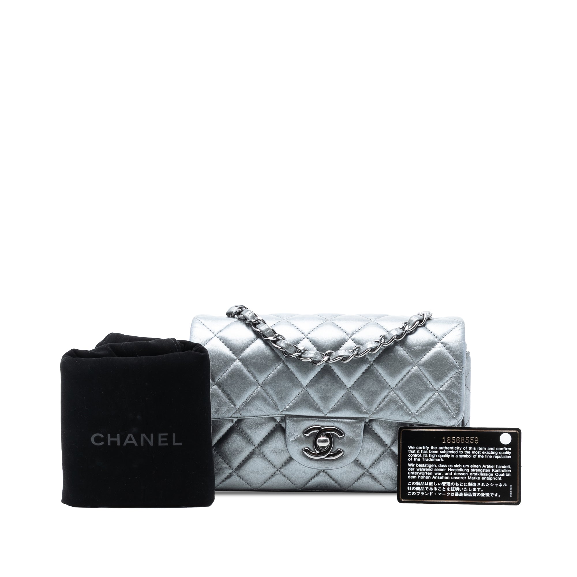 Chanel Small Quilted Metallic Lambskin Single Flap - image 8