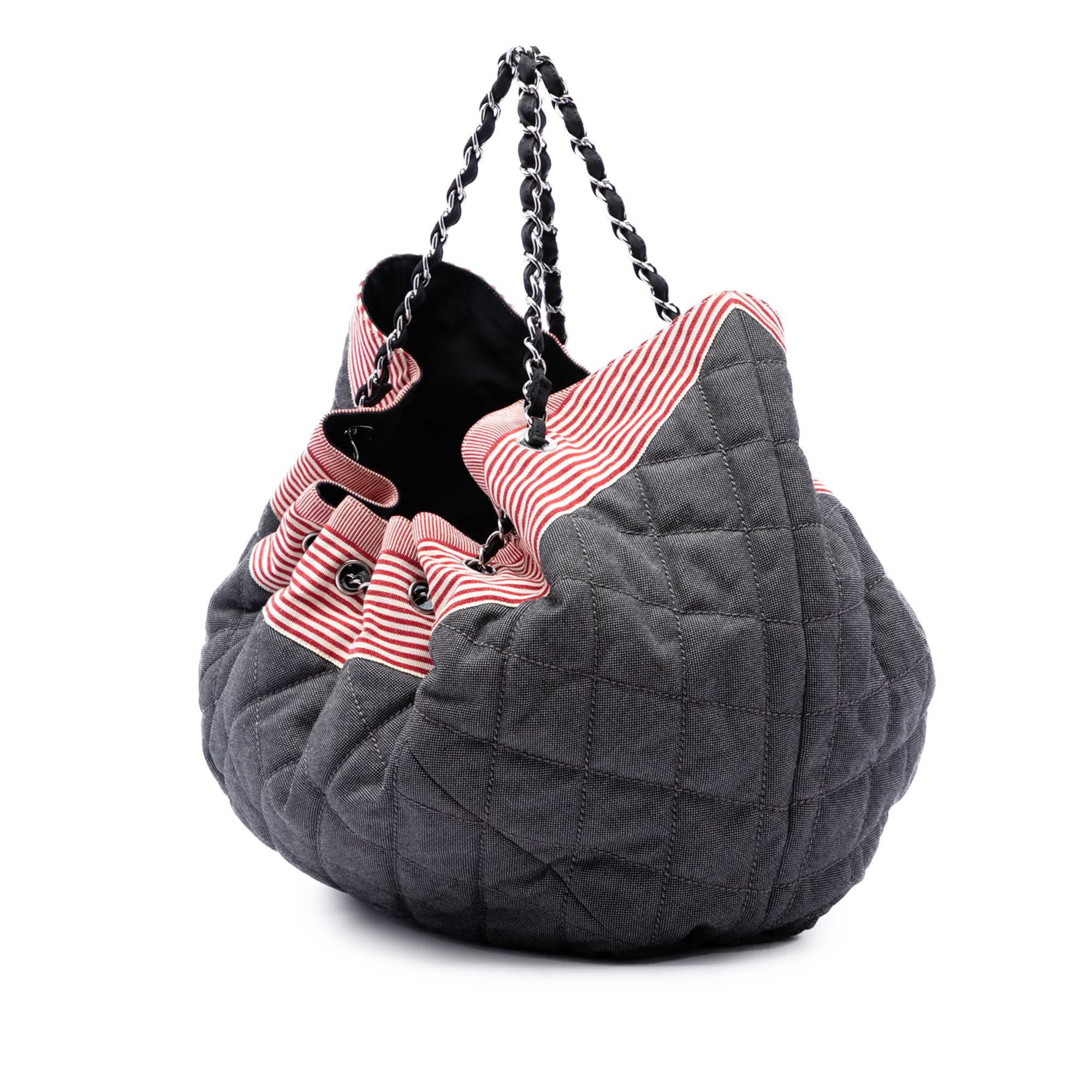 Chanel Large Quilted Denim Stretch Spirit Cabas Tote - image 2